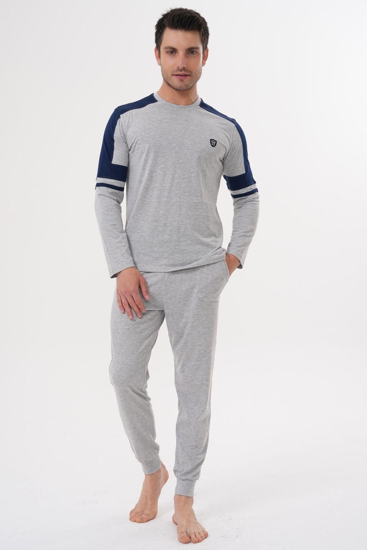 Mecit Pijama Mecit 2990 Gri Erkek Pijama Takımı