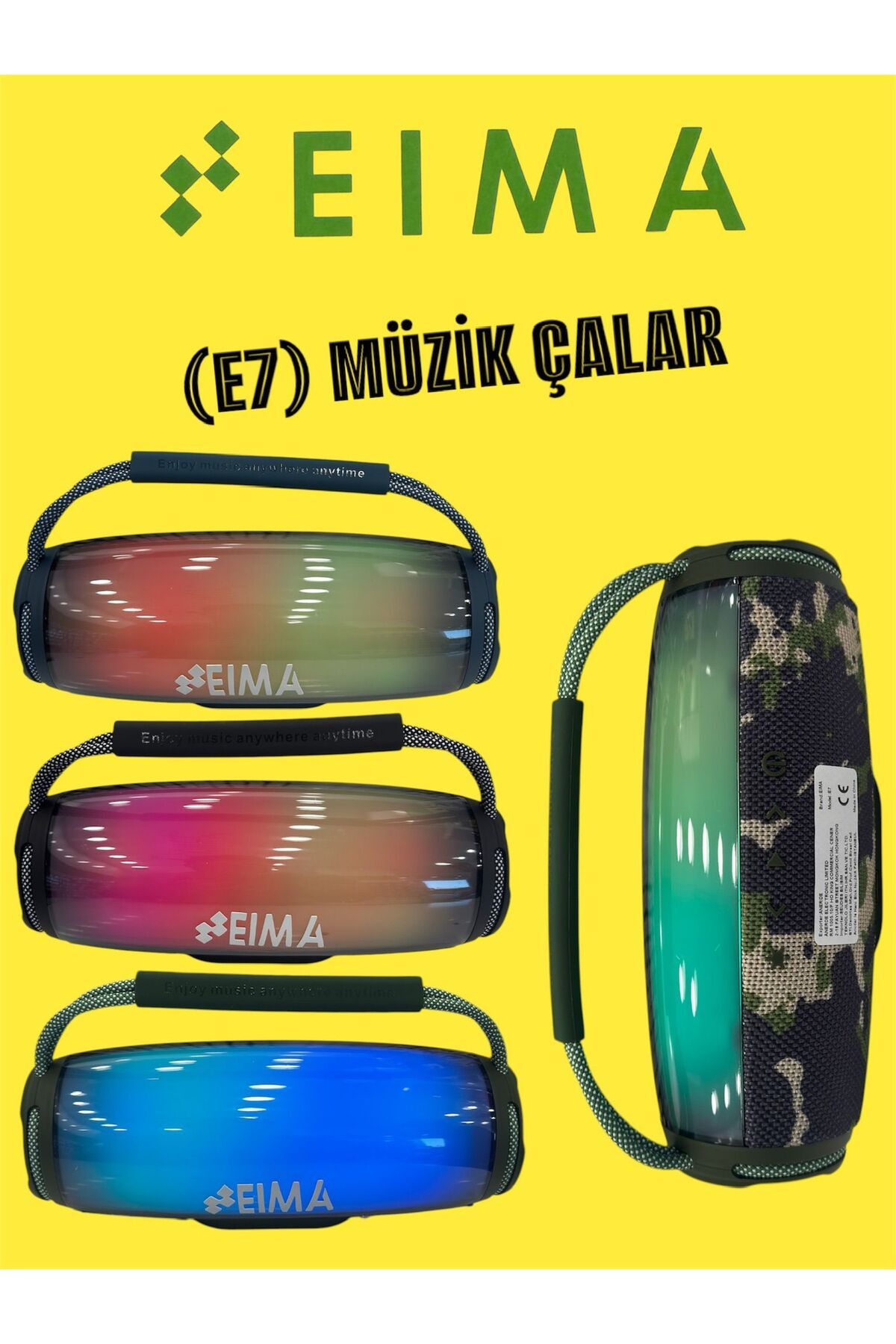 Bestech Müzik Çalar Taşınabilir Hoparlör Kaliteli Ses Tutma Saplı Renkli Görünüm E7
