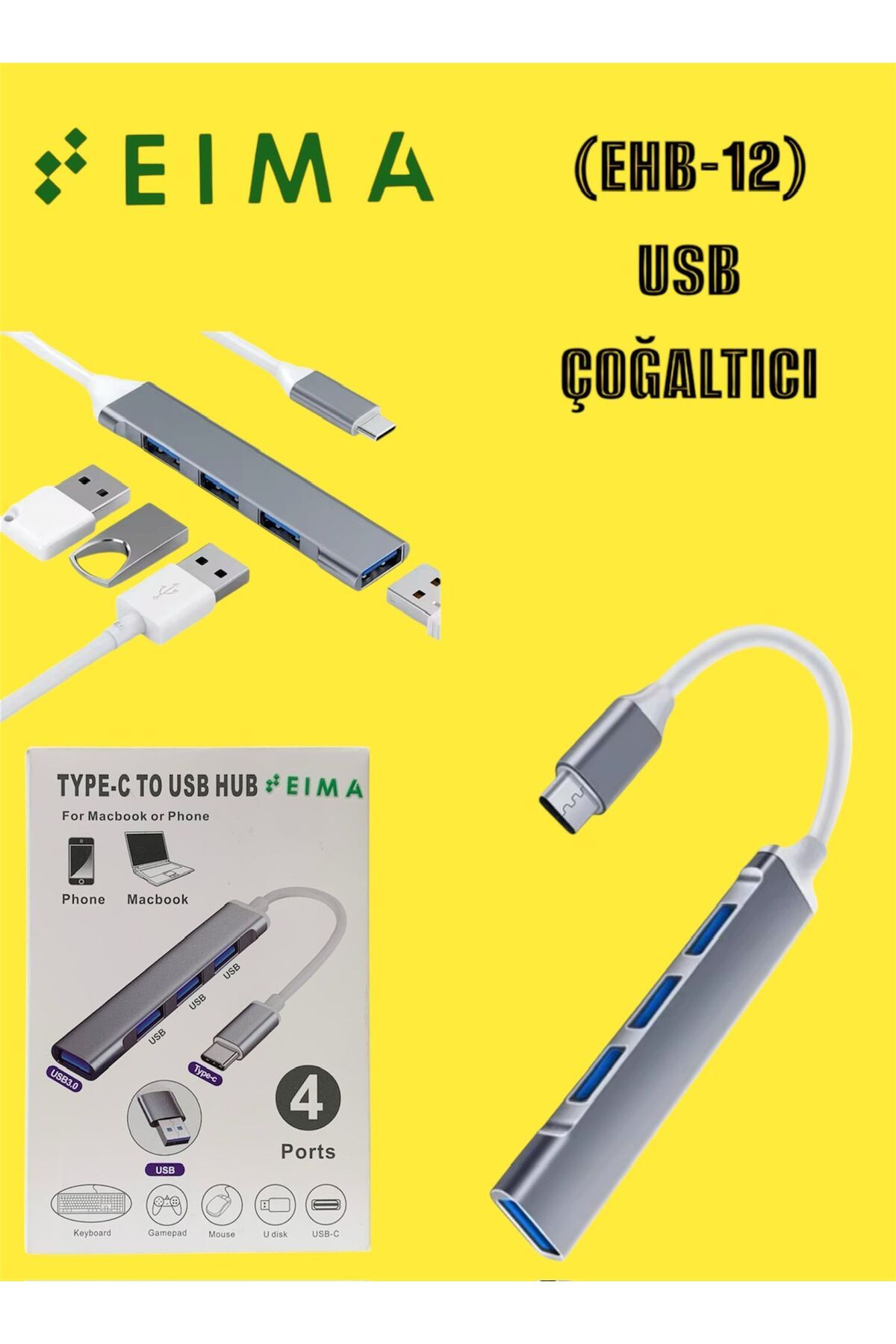 Bestech USB ÇOĞALTICI 4 PORTS EHB12