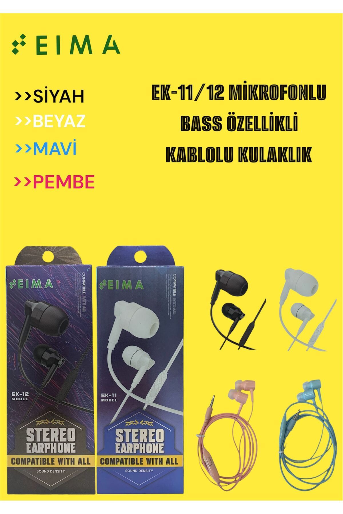 Bestech Kablolu Kulaklık Bass Özellikli Mikrofonlu Beyaz E11/12