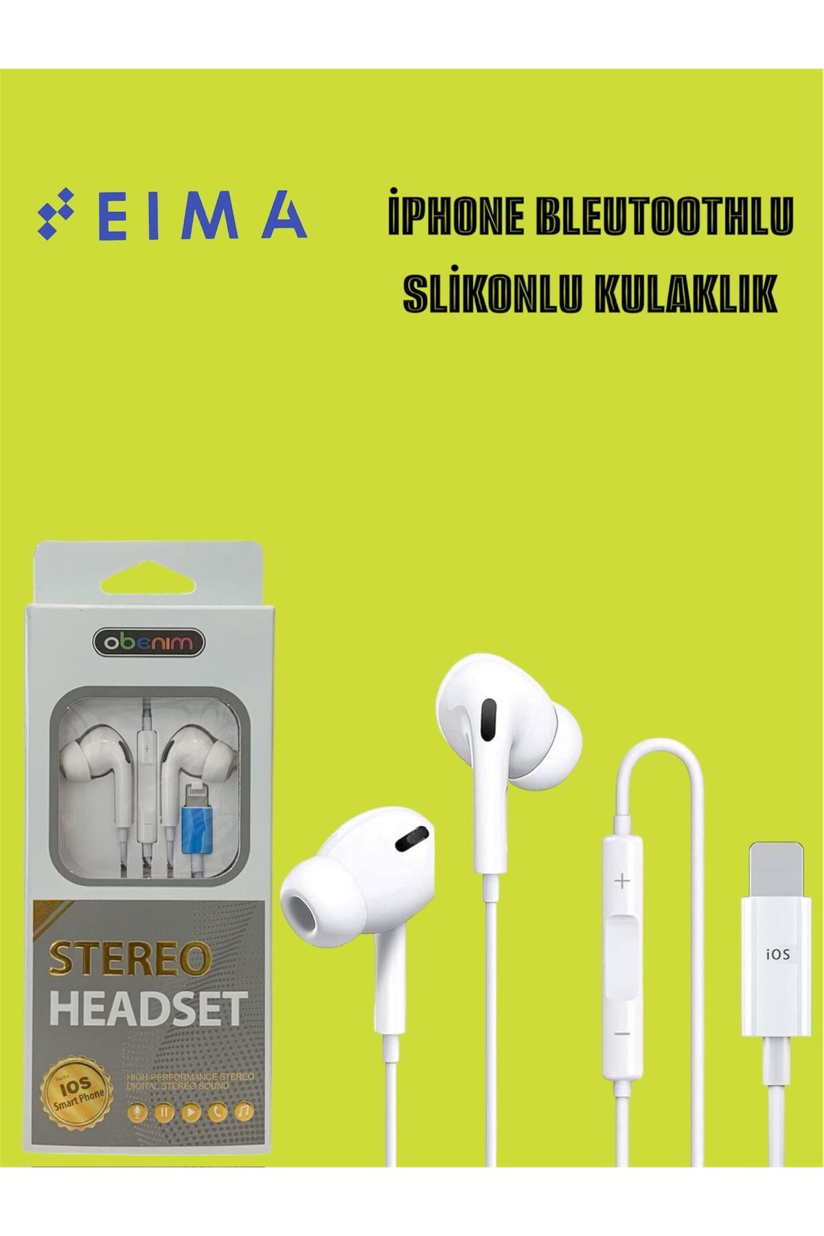 Bestech İphone Uyumlu Bluetoothlu Silikonlu Kulaklık Lightning Girişli