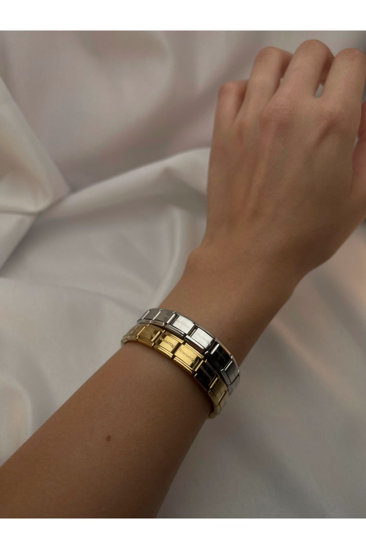 Butik İtalyan Charmlı Çelik Unisex Bileklik - Gold Renk