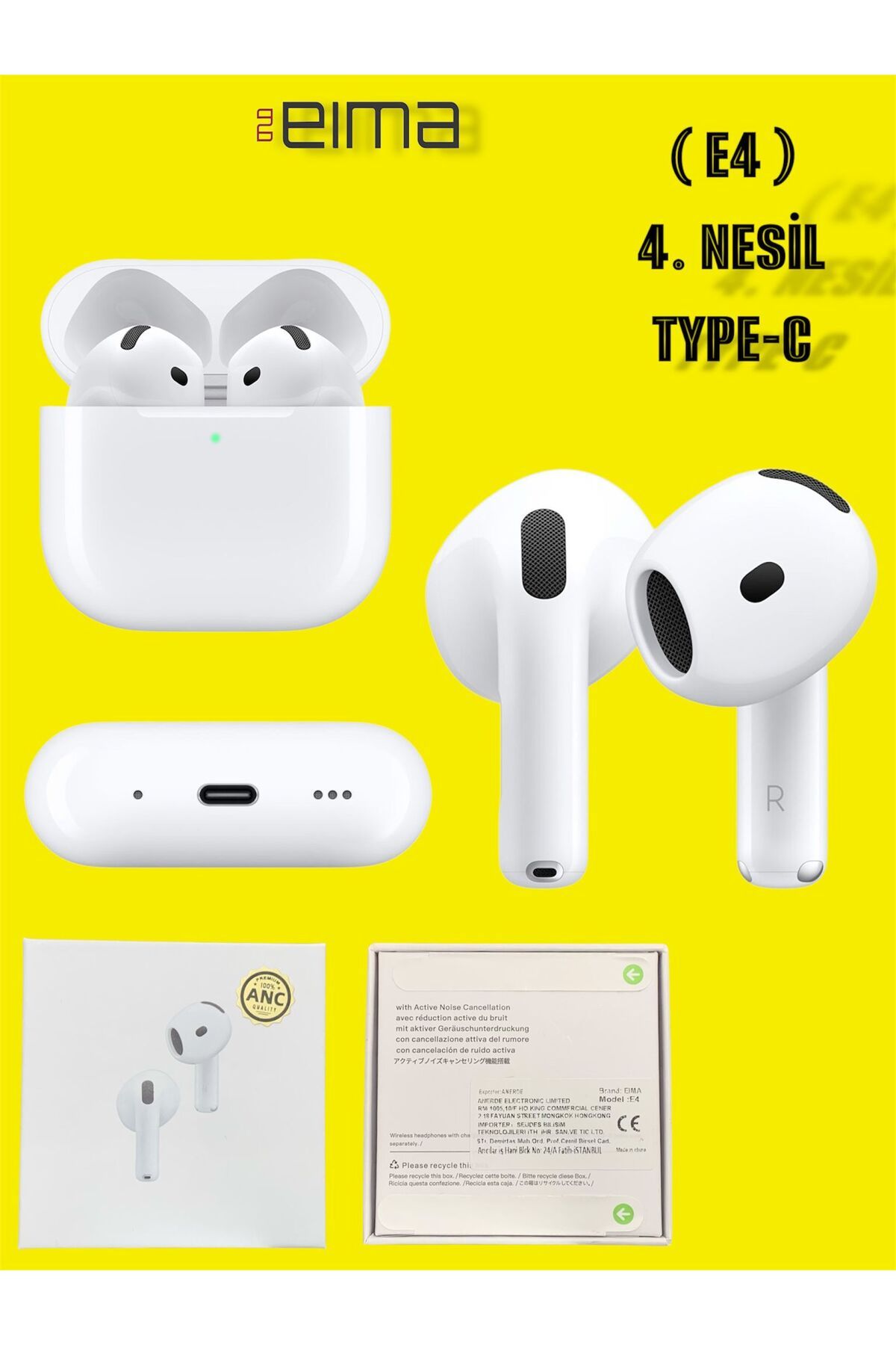 Bestech ANC Özellikli 4. Nesil Pods Pro Type C Kulaklık e4