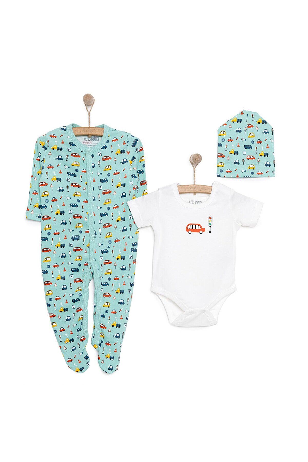 ebebek Hello Baby HelloBaby Erkek Tulum-Body-Şapka Erkek Bebek