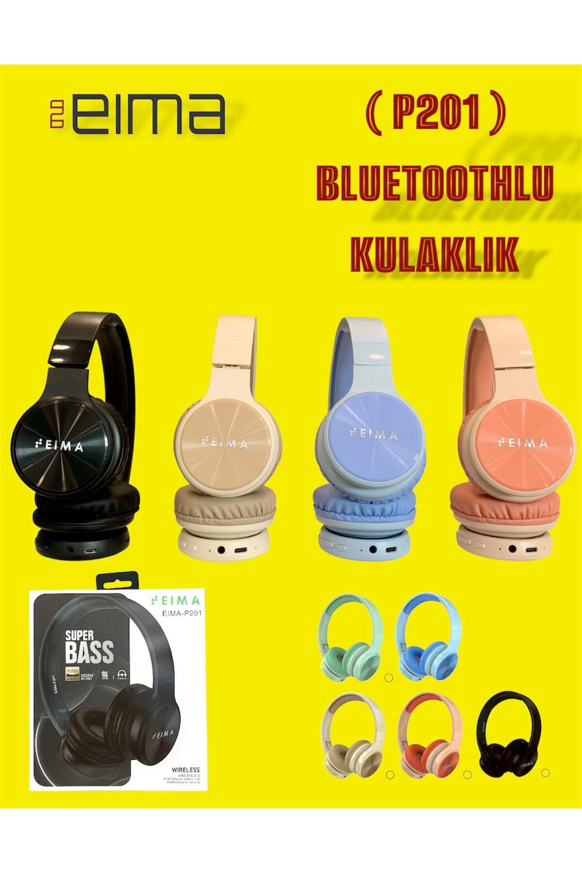 Bestech P201 Bluetoothlu Kulak Üstü Kulaklık Mavi