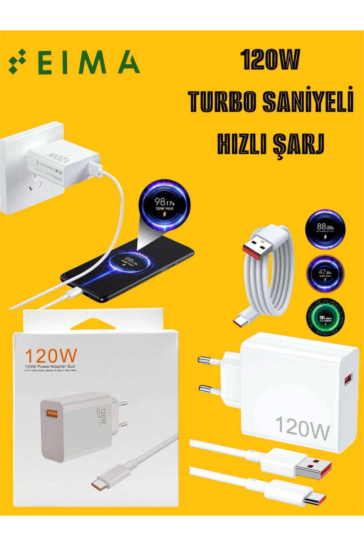 Bestech 120W Turbo Saniye Göstergeli Hızlı Şarj Aleti