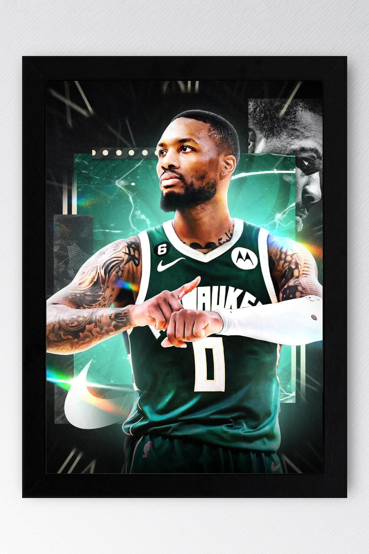 Saturn Damian Lillard Çerçeveli Tablo - Basketbol NBA Posteri Tablo