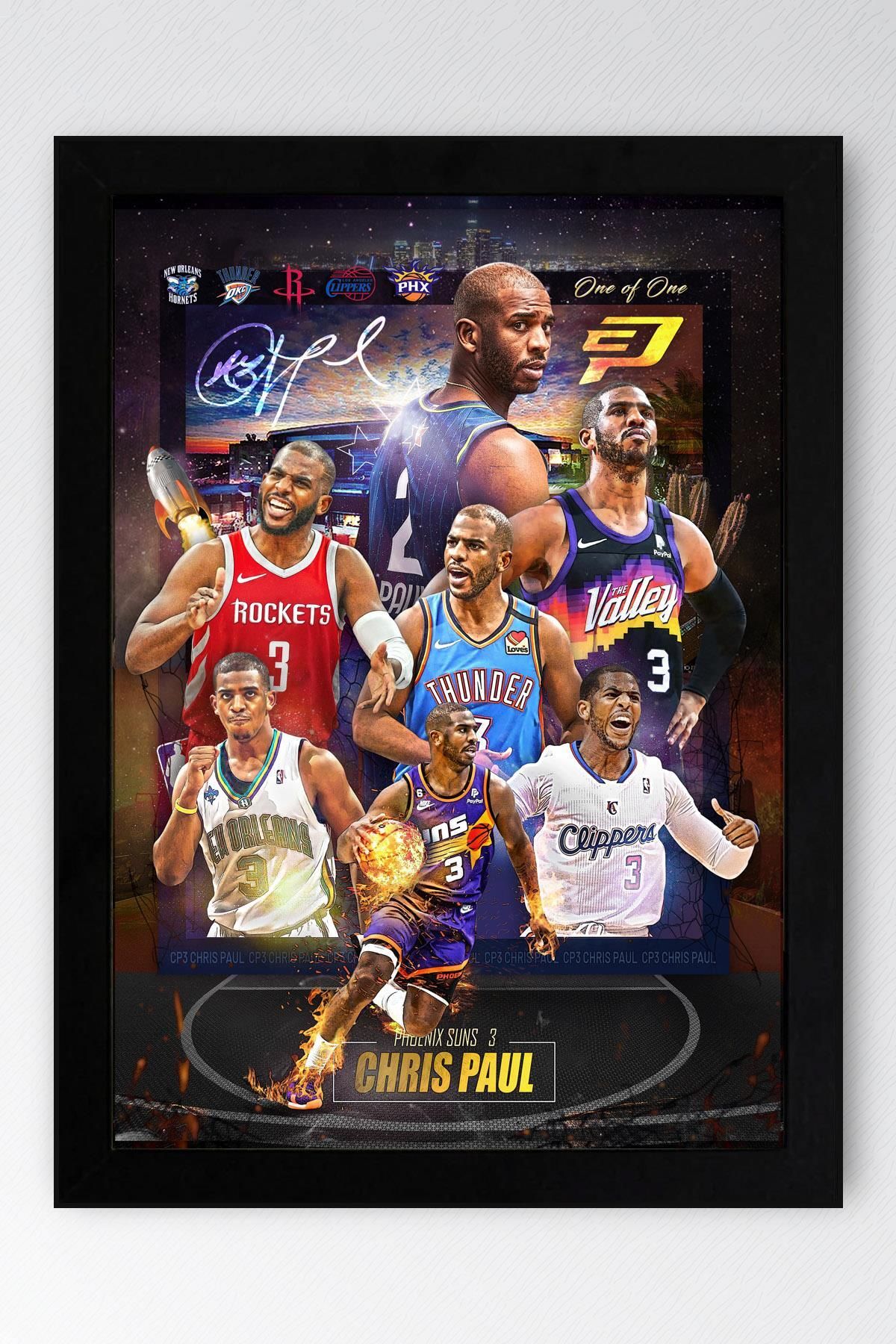Saturn Chris Paul Çerçeveli Tablo - Basketbol NBA Posteri Tablo