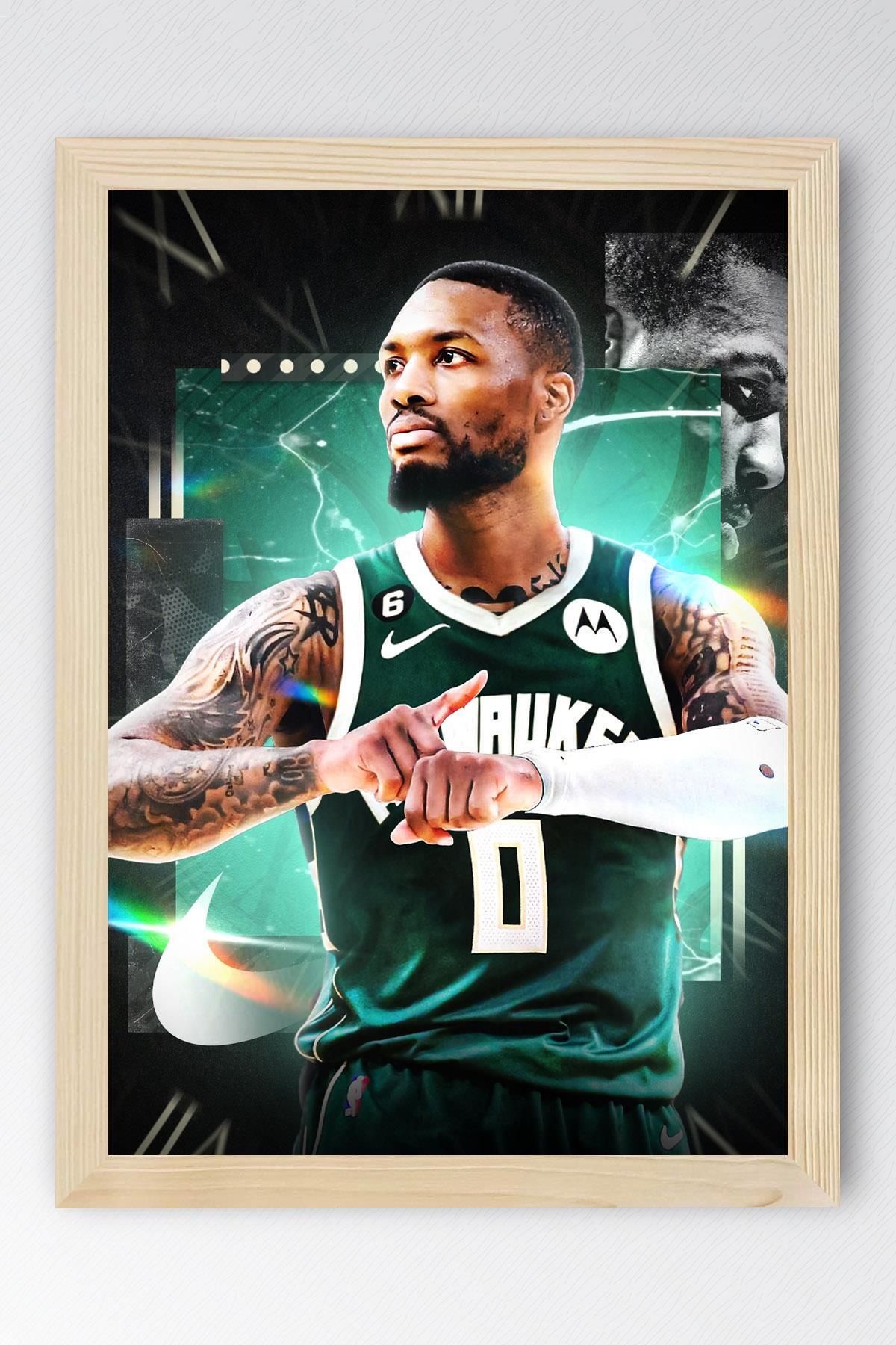 Saturn Damian Lillard Çerçeveli Tablo - Basketbol NBA Posteri Tablo
