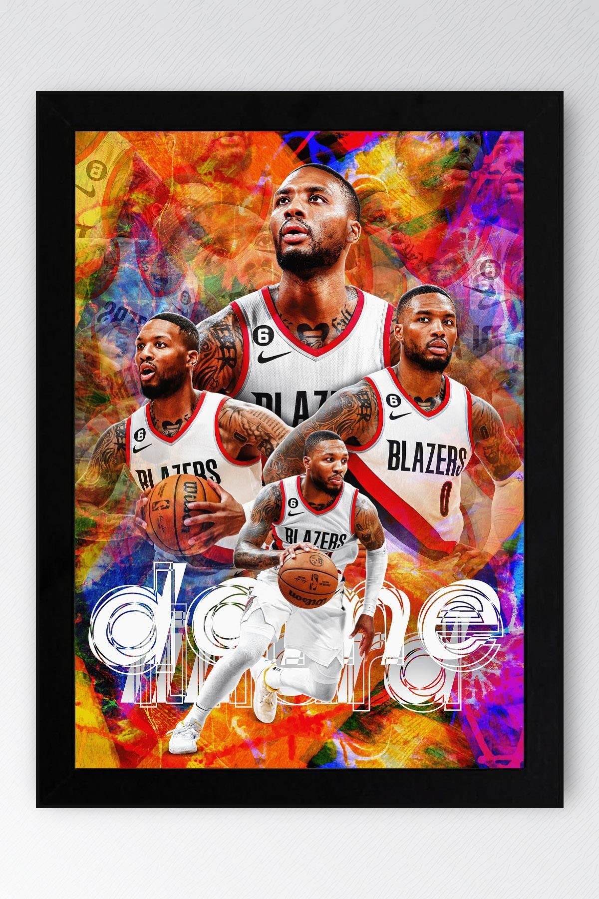 Saturn Damian Lillard Çerçeveli Tablo - Basketbol NBA Posteri Tablo
