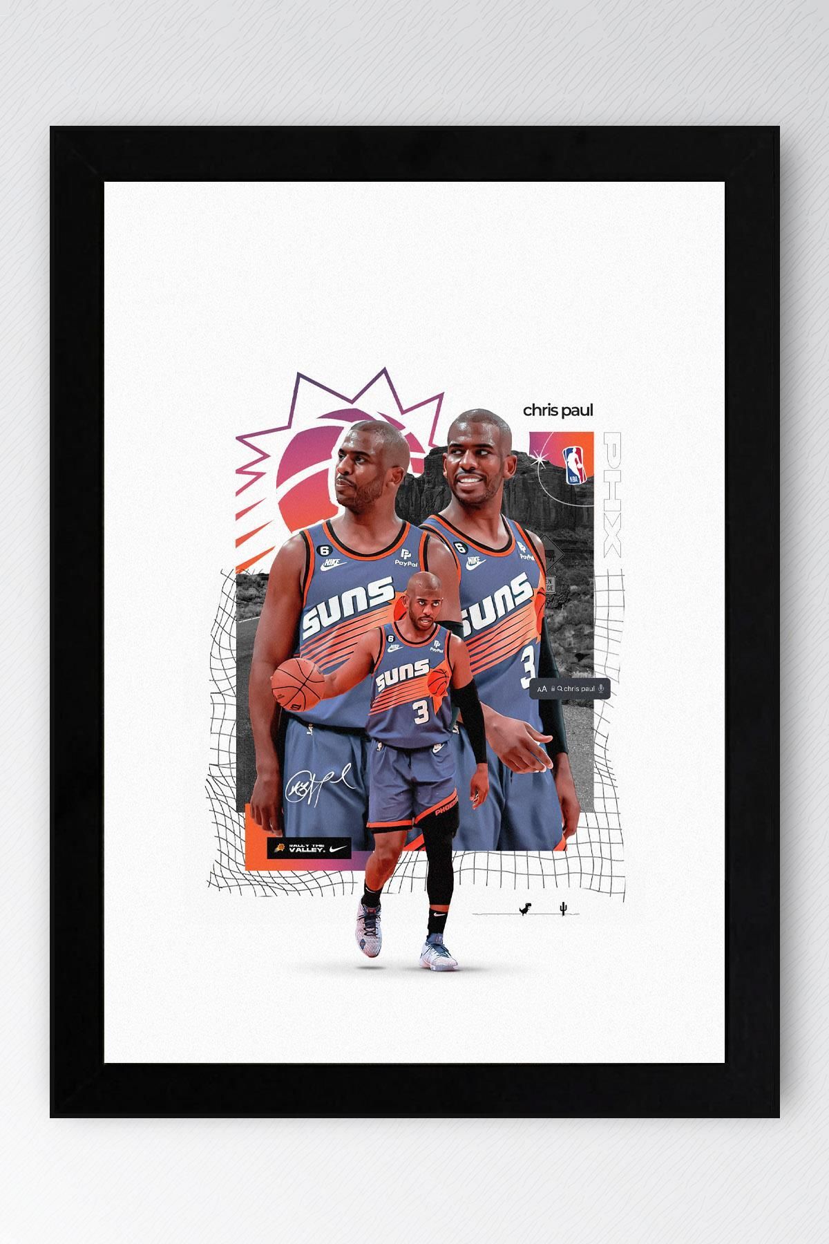 Saturn Chris Paul Çerçeveli Tablo - Basketbol NBA Posteri Tablo