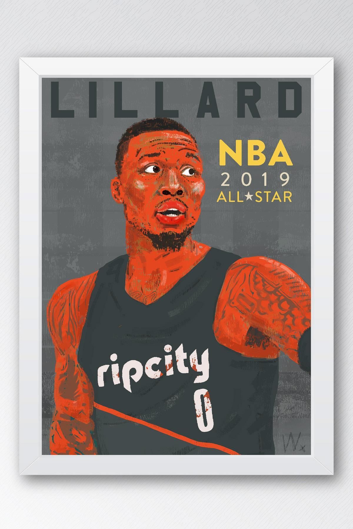 Saturn Damian Lillard Çerçeveli Tablo - Basketbol NBA Posteri Tablo