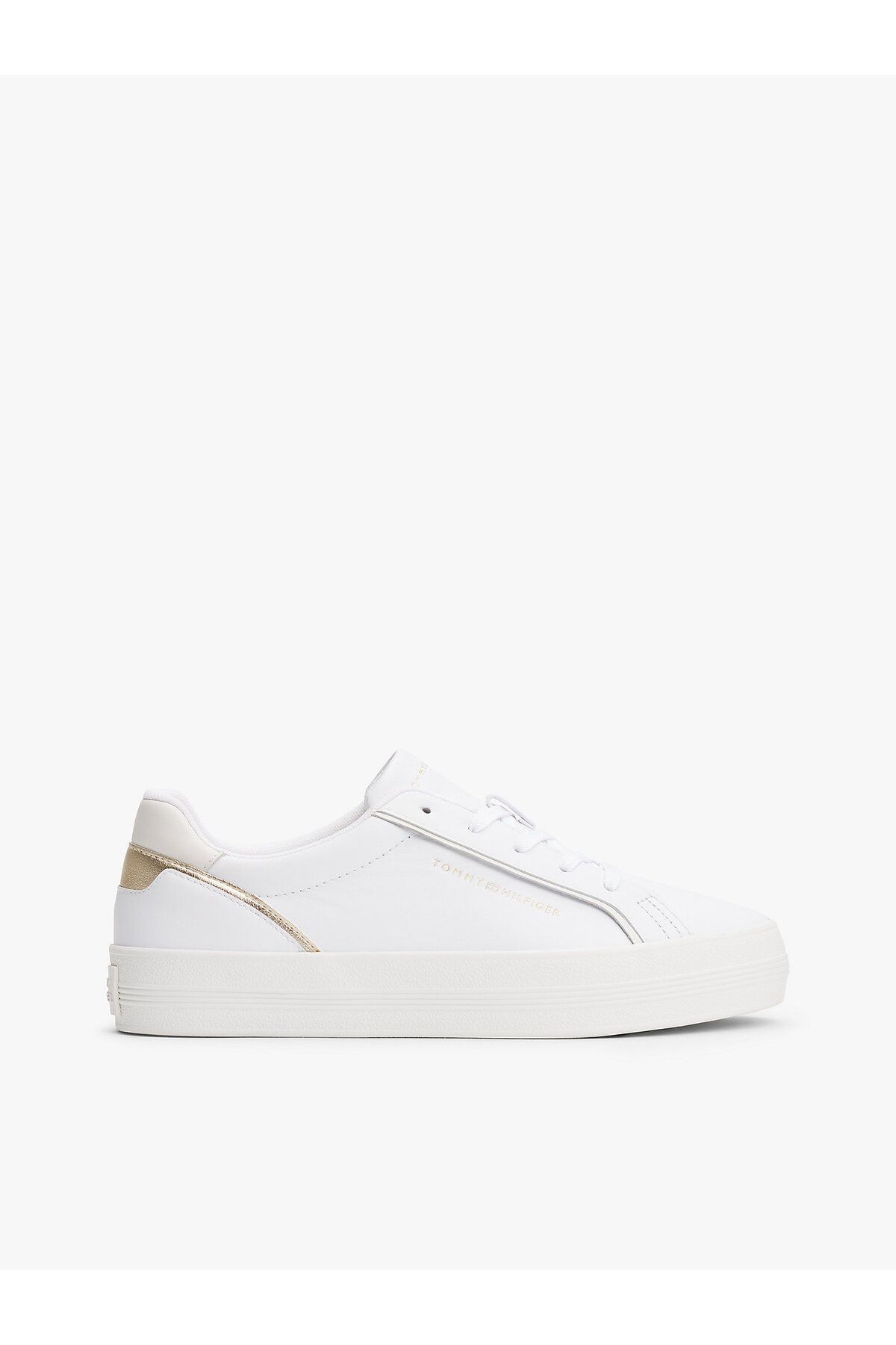 Tommy Hilfiger Leather Metallic Embossed Trainers