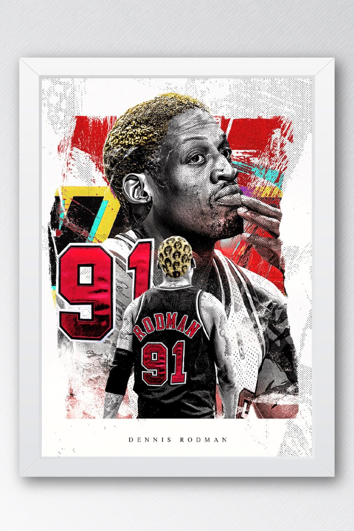 Saturn Dennis Rodman Çerçeveli Tablo - Basketbol NBA Posteri Tablo