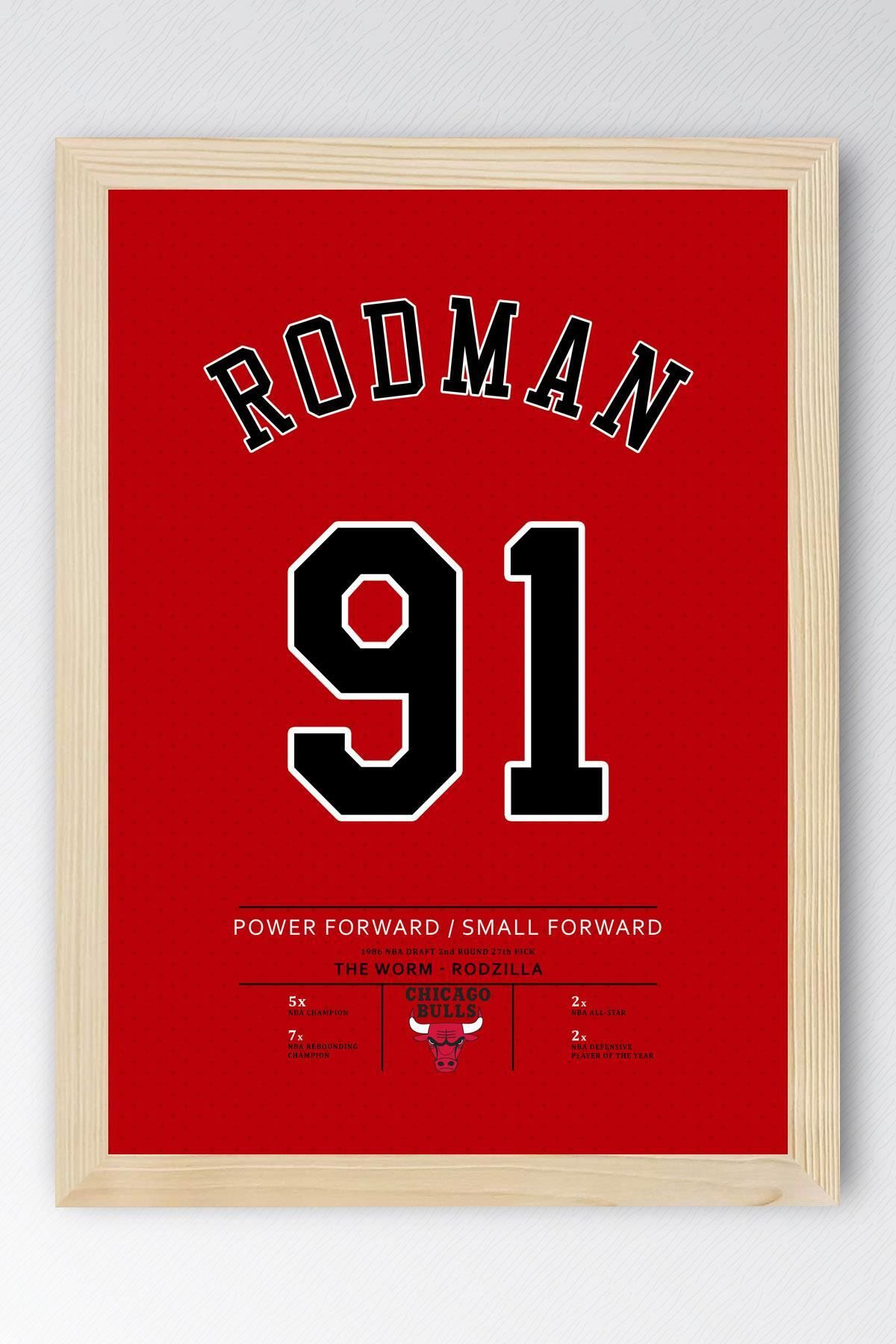 Saturn Dennis Rodman Forma Çerçeveli Tablo - NBA Chicago Bulls Jersey