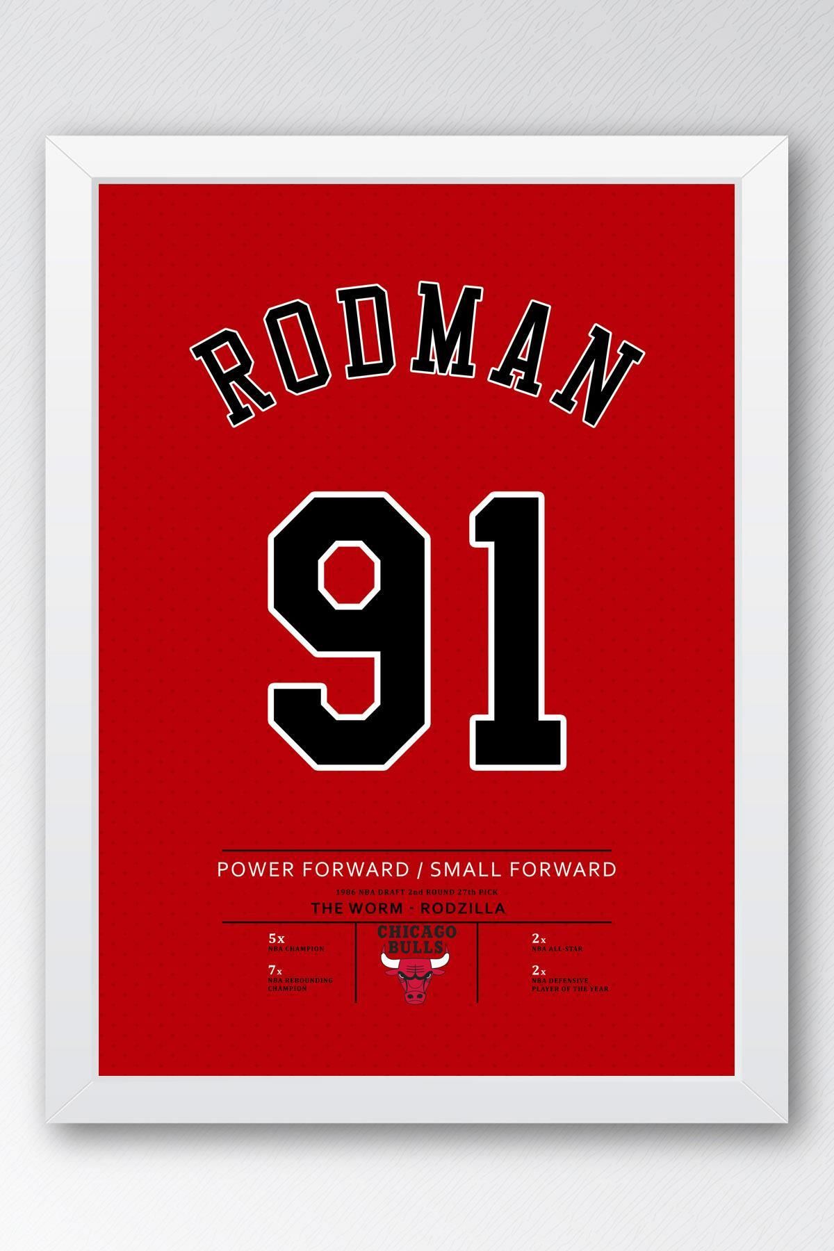 Saturn Dennis Rodman Forma Çerçeveli Tablo - NBA Chicago Bulls Jersey