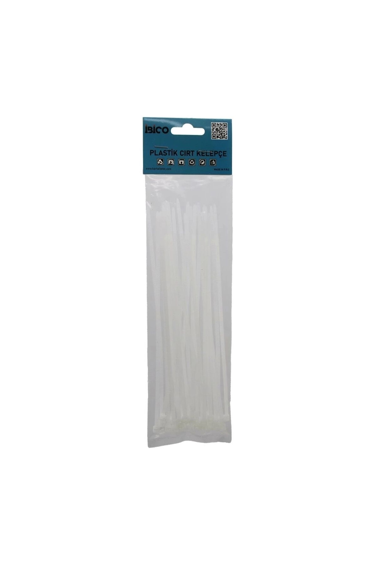shopwave 25PCS BEYAZ 3.6X200MM PLASTİK CIRT KELEPÇE (5047)