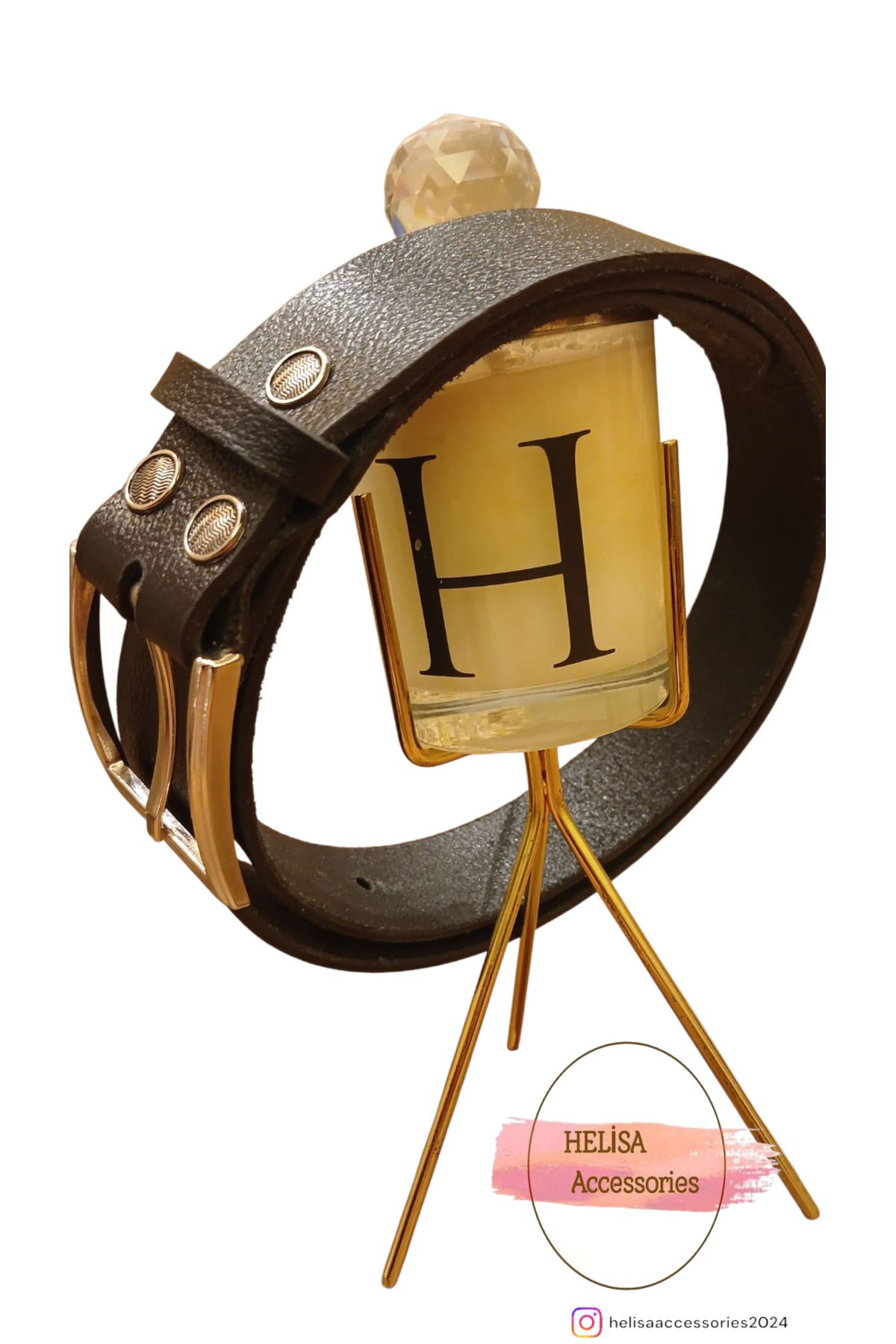 HELİSA ACCESSORİES EL YAPIMI 1. KALİTE HAKİKİ DERİ SİYAH ERKEK KEMERİ