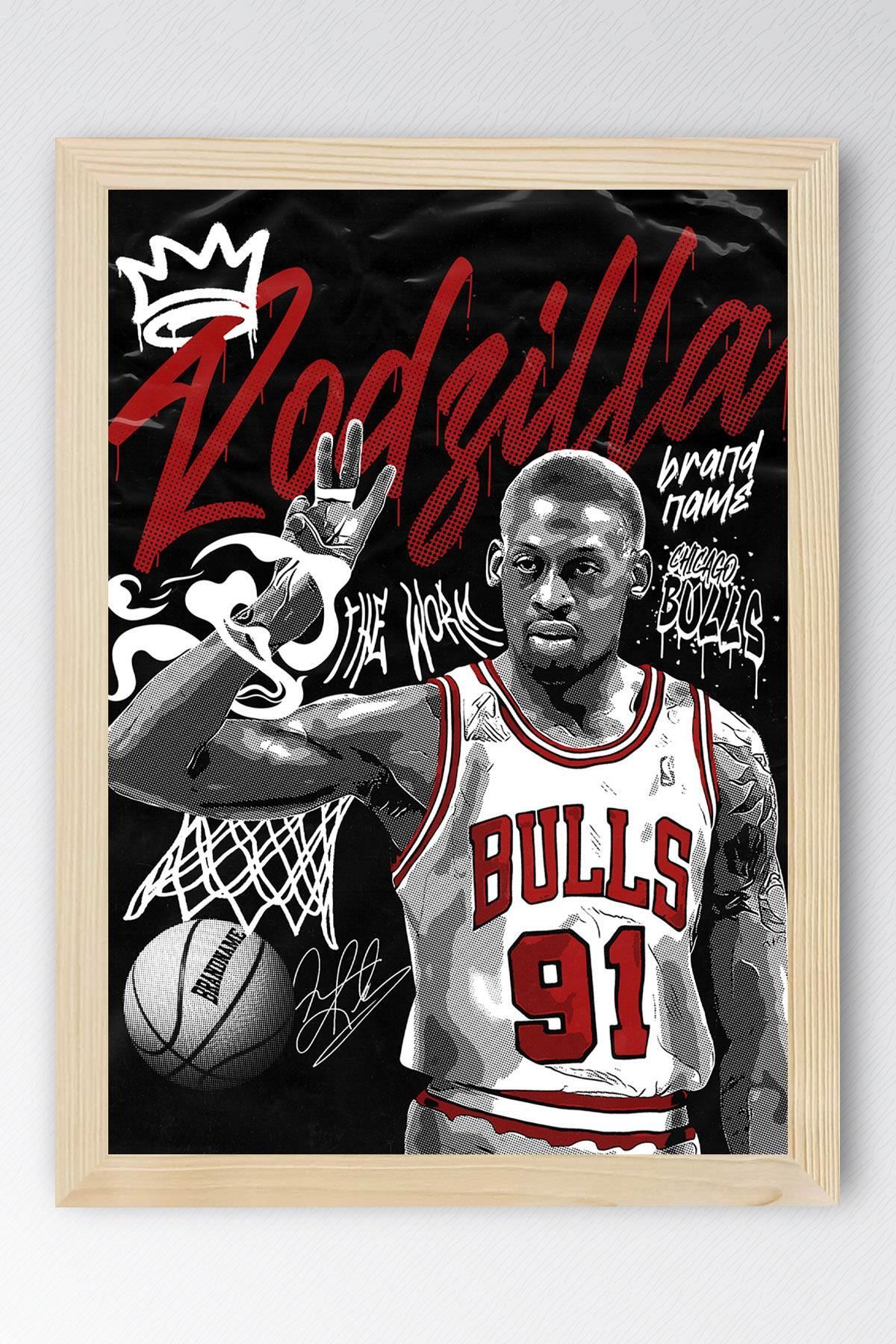 Saturn Dennis Rodman Çerçeveli Tablo - Rodzilla NBA Posteri Tablo