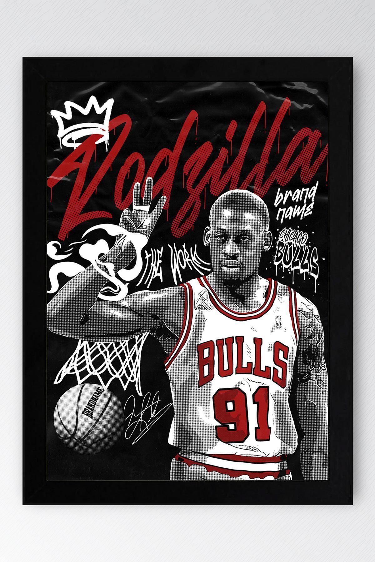 Saturn Dennis Rodman Çerçeveli Tablo - Rodzilla NBA Posteri Tablo