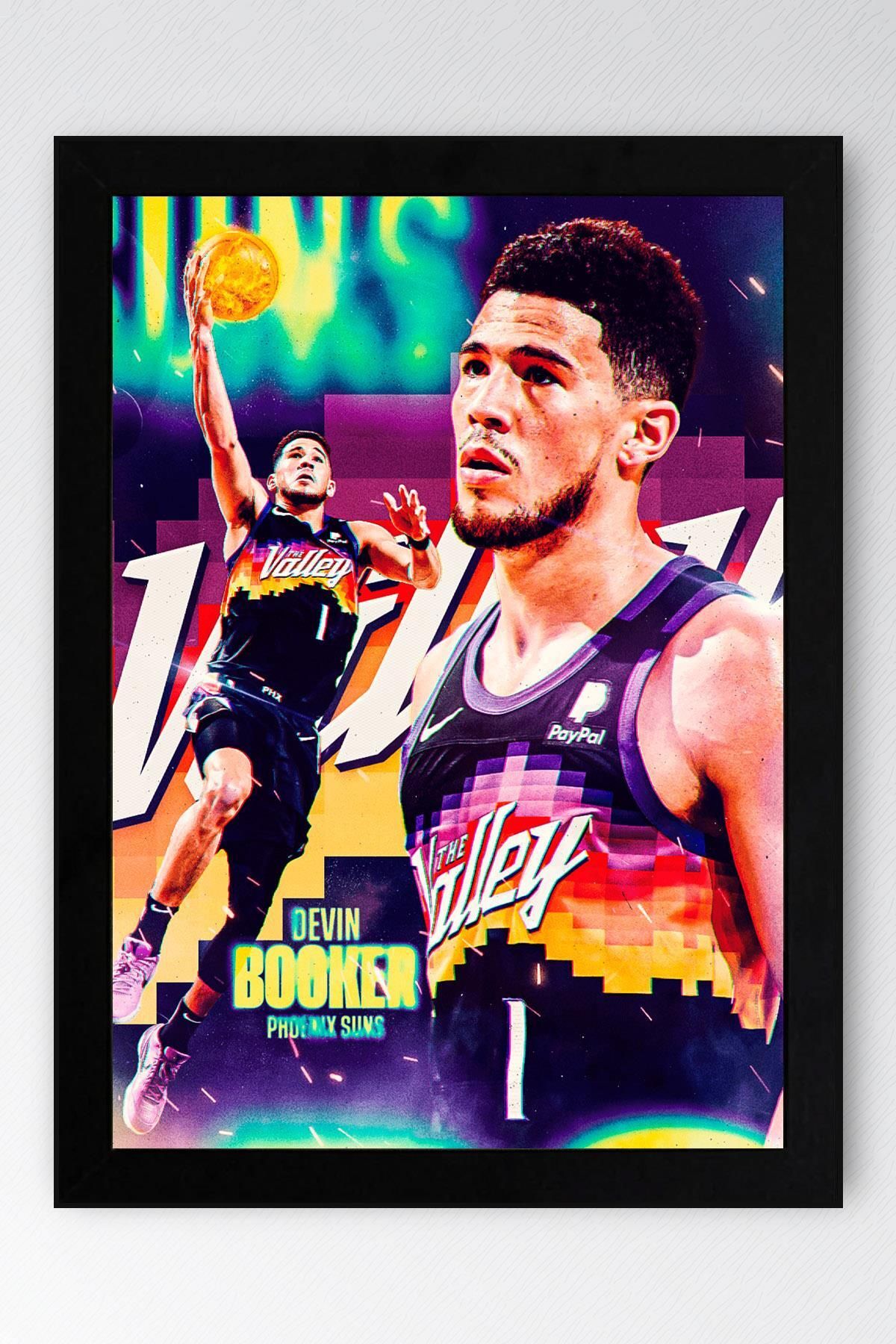 Saturn Devin Booker Çerçeveli Tablo - Basketbol NBA Posteri Tablo