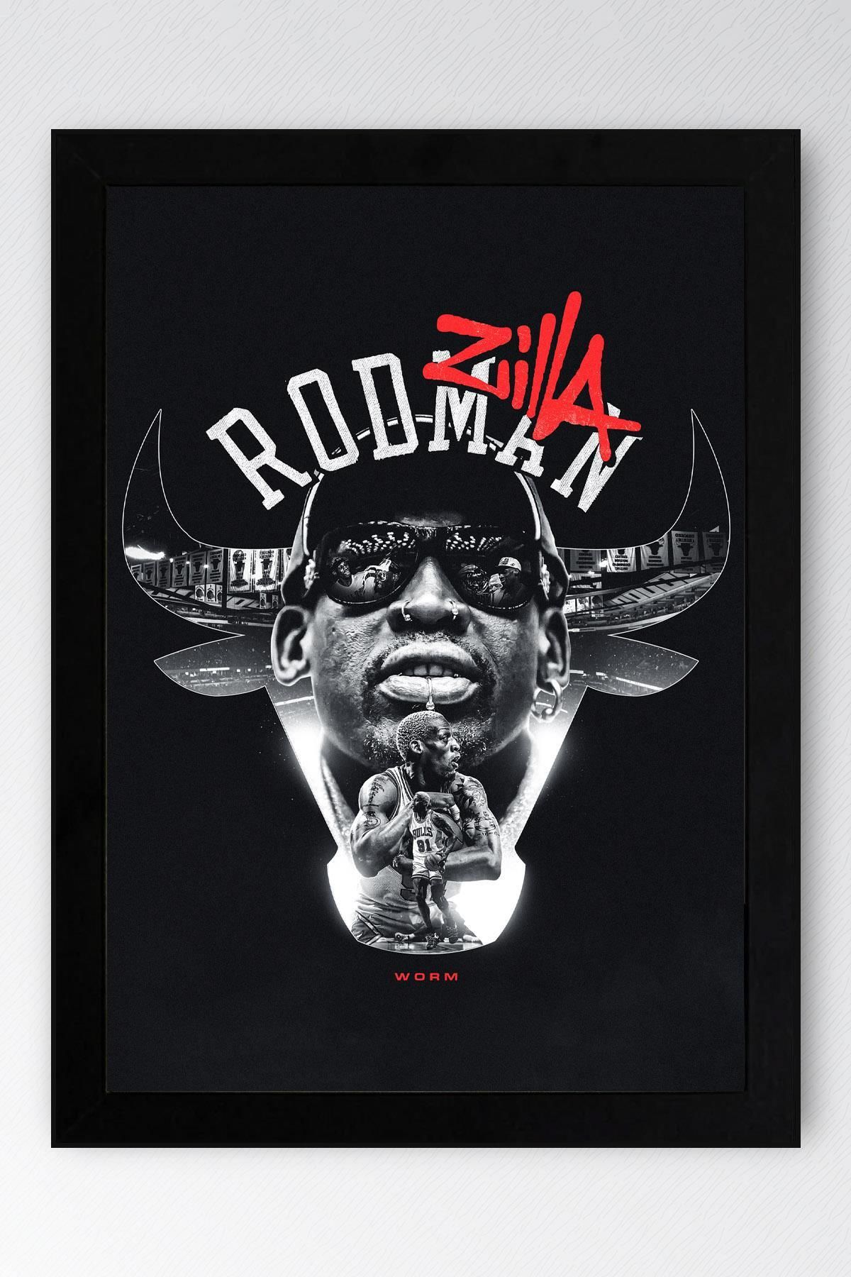 Saturn Dennis Rodman Çerçeveli Tablo - Rodzilla NBA Posteri Tablo