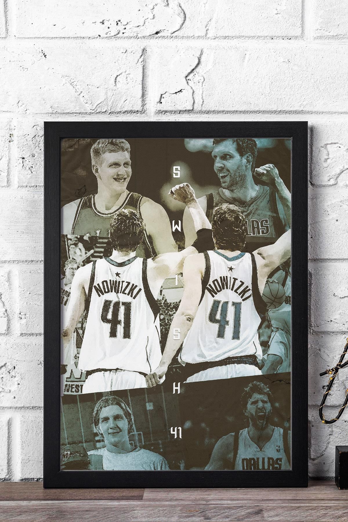 Saturn Dirk Nowitzki Çerçeveli Tablo - Dallas Mavericks NBA Posteri Tablo