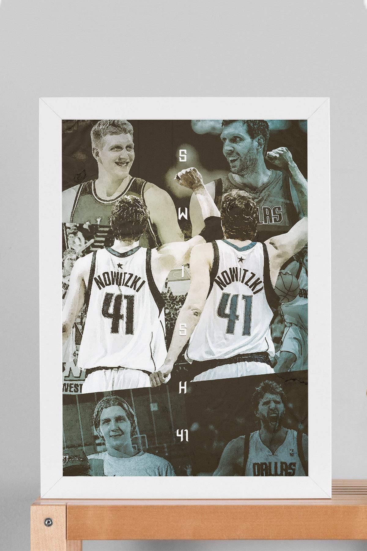 Saturn Dirk Nowitzki Çerçeveli Tablo - Dallas Mavericks NBA Posteri Tablo