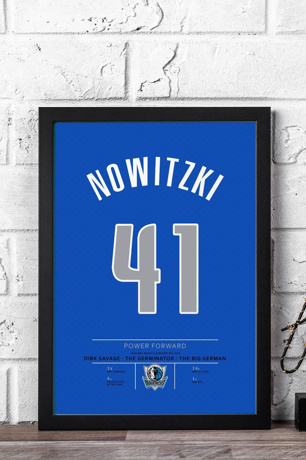 Saturn Dirk Nowitzki Forma Çerçeveli Tablo - NBA Dallas Mavericks Jersey