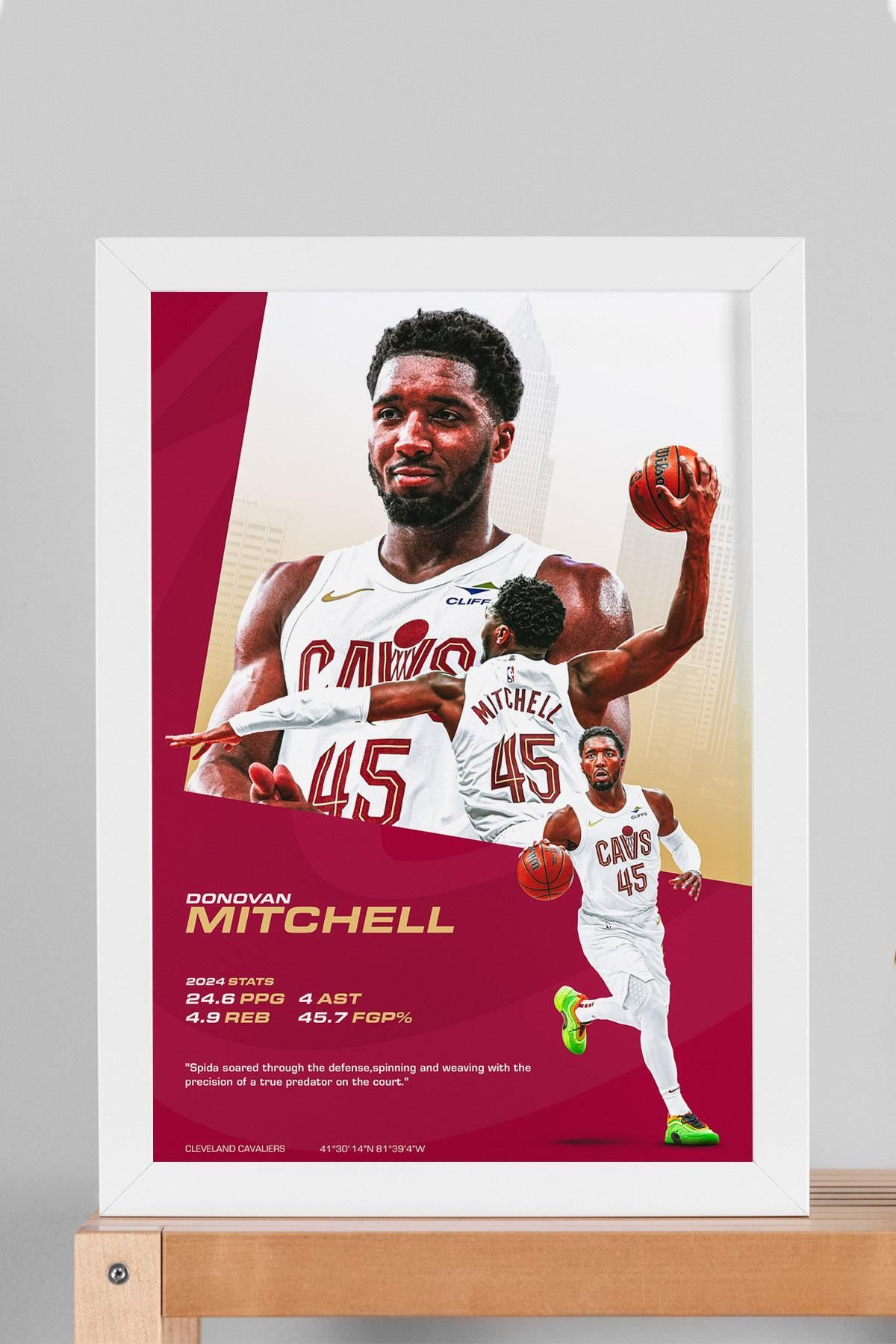 Saturn Donovan Mitchell Çerçeveli Tablo - Basketbol NBA Posteri Tablo