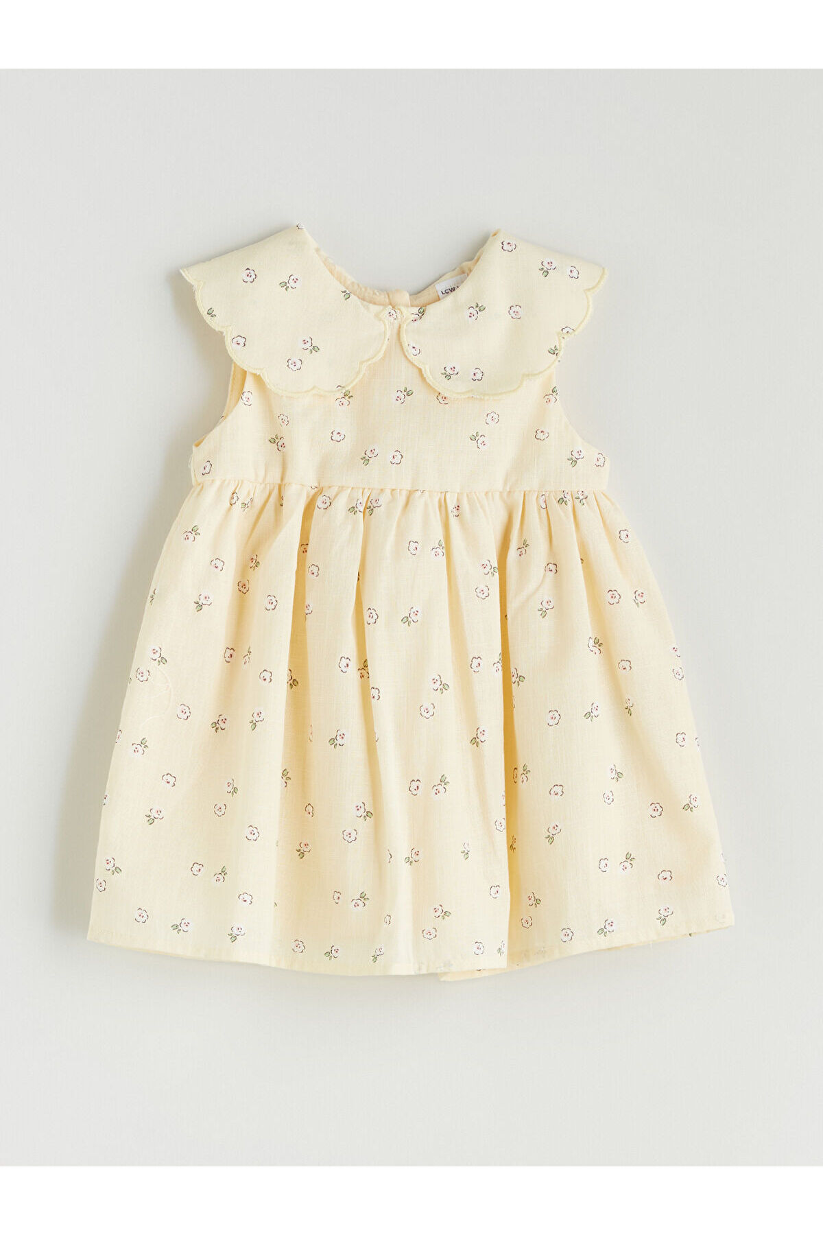 LC Waikiki Bebe Yaka Çiçekli Kız Bebek Elbise