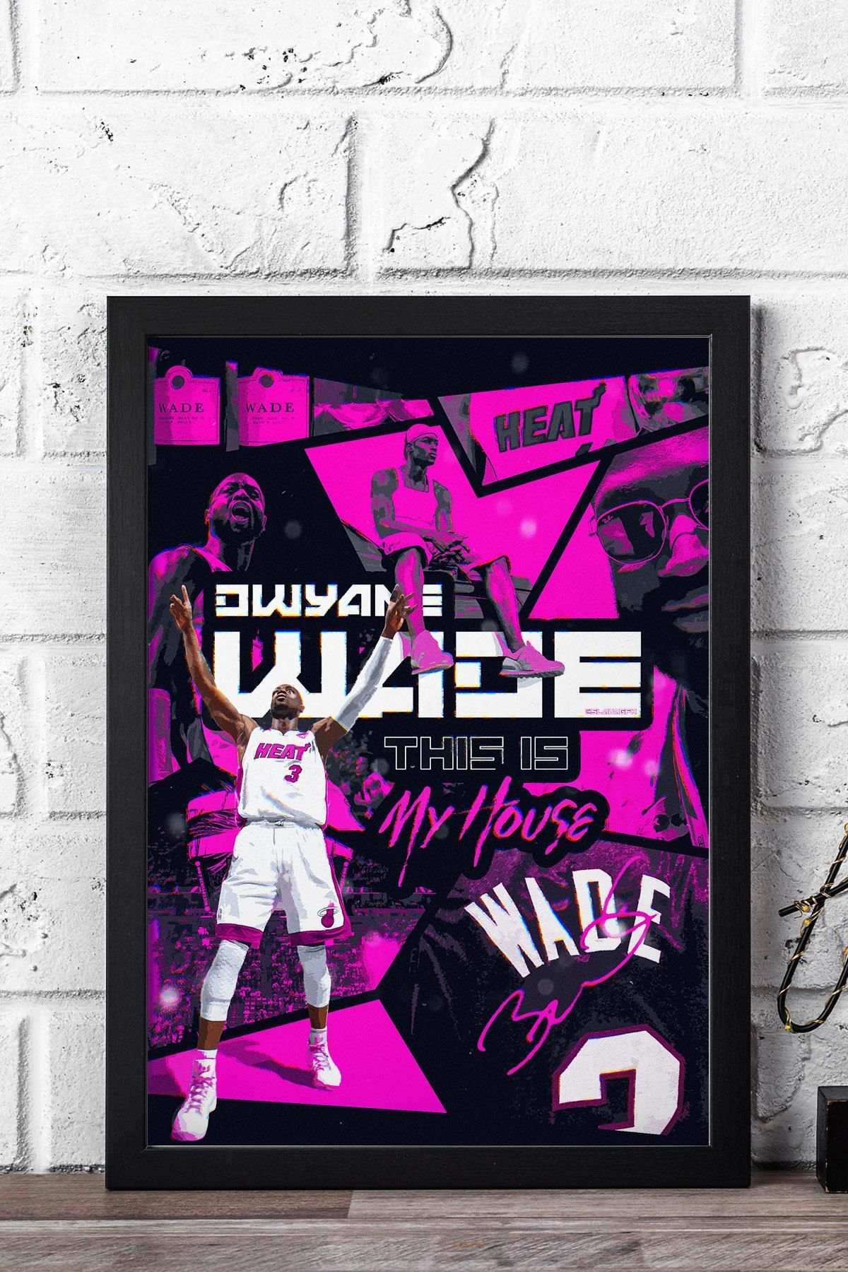 Saturn Dwyane Wade Çerçeveli Tablo - Miami Heat NBA Posteri Tablo