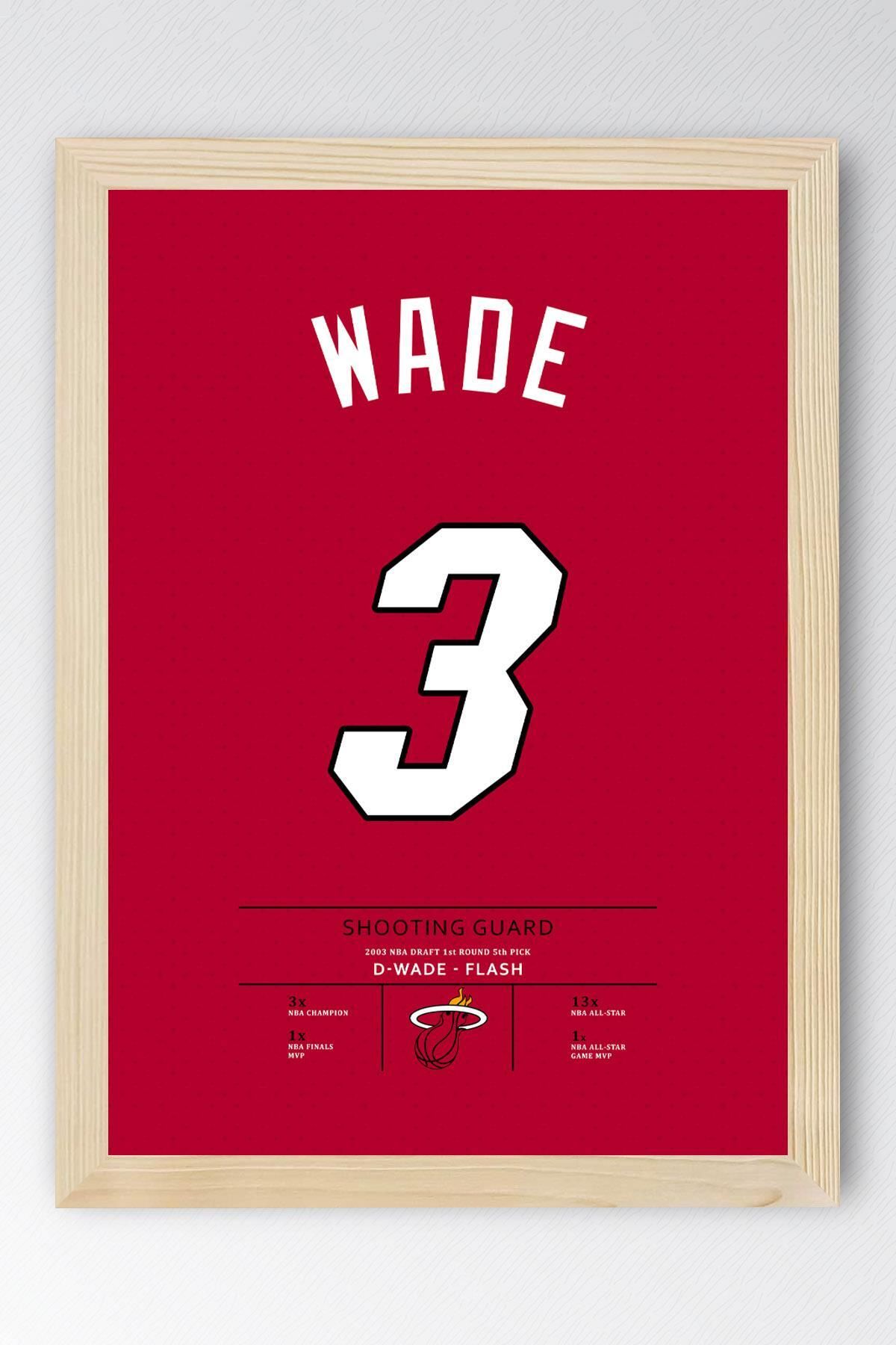 Saturn Dwyane Wade Forma Çerçeveli Tablo - NBA Miami Heat Jersey