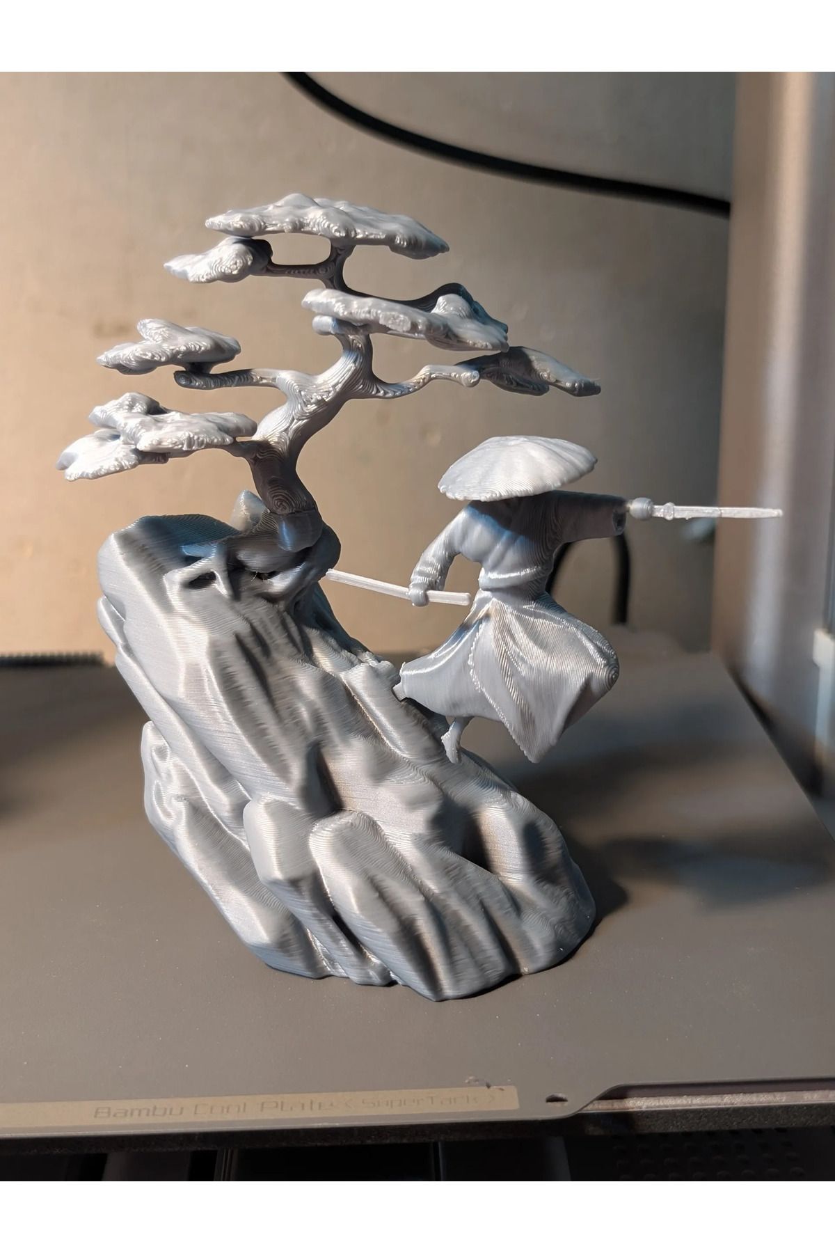 TSC Minyatür Ağaç Bonsai Ağacı 14CM Gri Renk PLA Doğal Malzeme