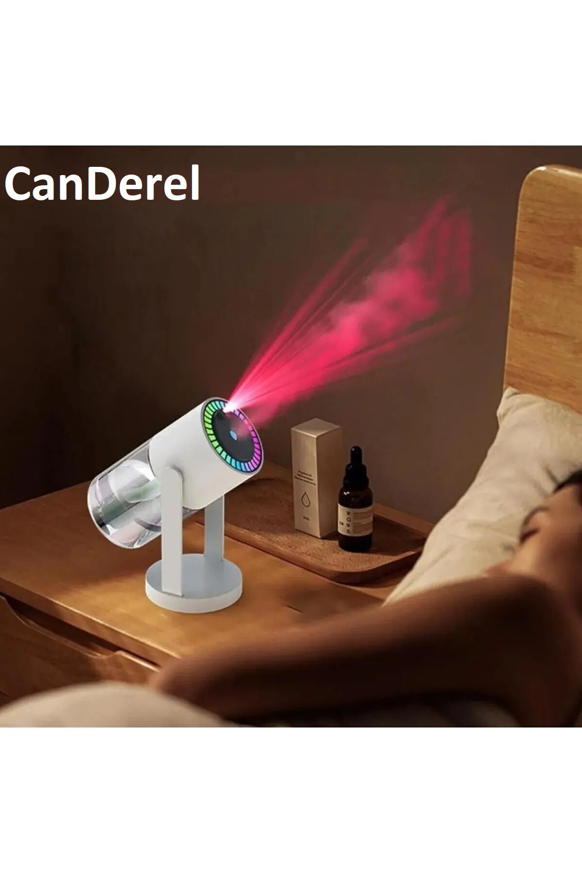 Canderel RGB 280ml Yıldız Işıklı Projektör Hava Nemlendirici Hava Temizleyici LED Koku Giderici Ev Araç Ofis