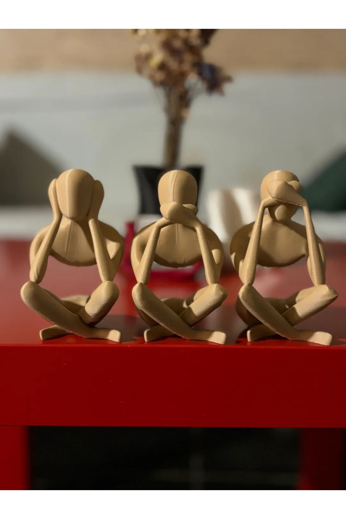 TSC Dokulu Malzeme Görmedim Duymadım Konuşmadım Figür 12 CM Dekoratif