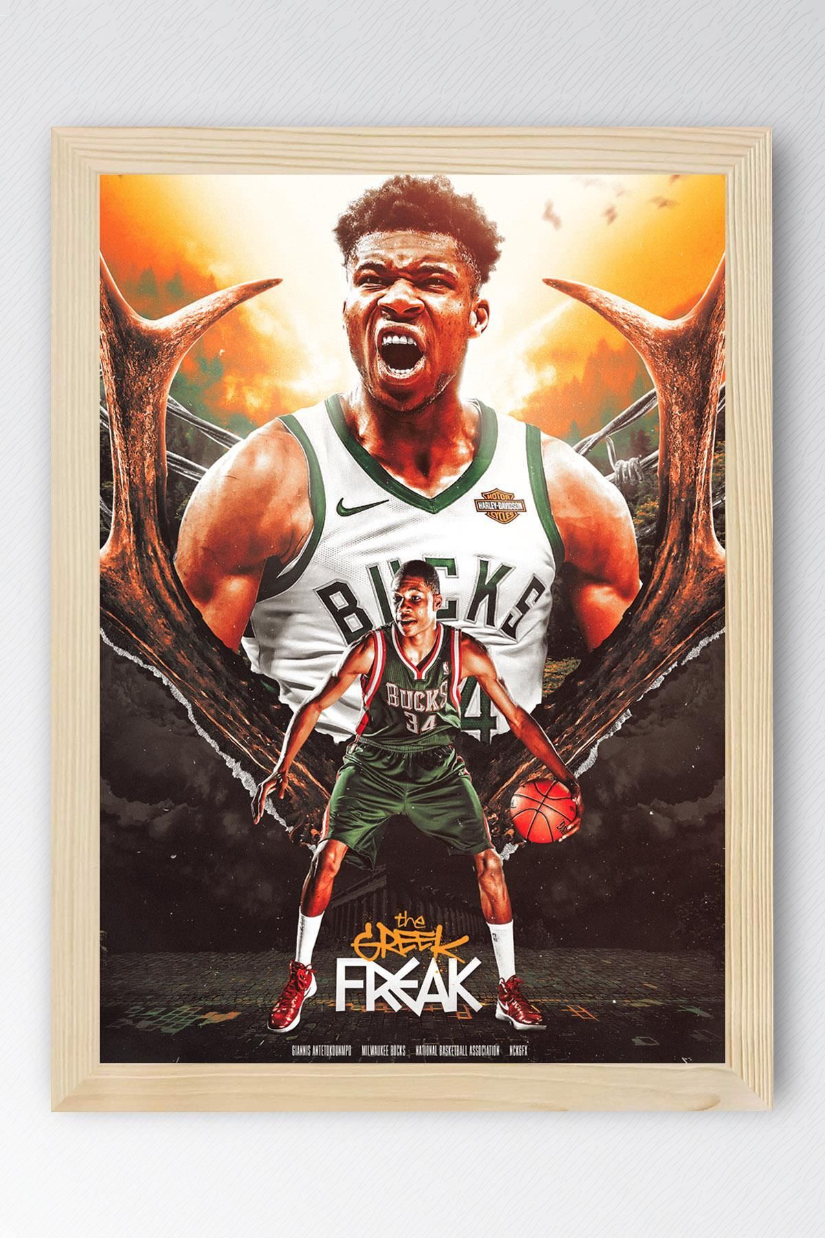 Saturn Giannis Antetokounmpo Çerçeveli Tablo - Basketbol NBA Posteri Tablo