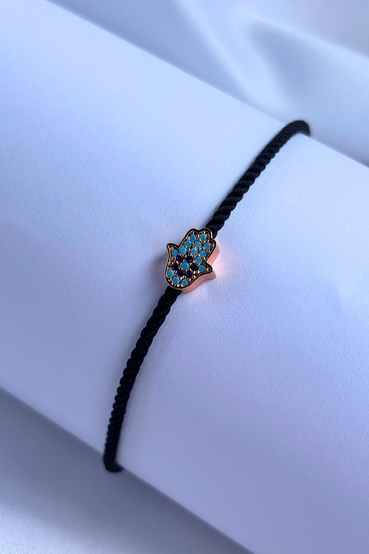 Begondio Hamsa El Motifli El Yapımı Tasarım Kadın Bileklik