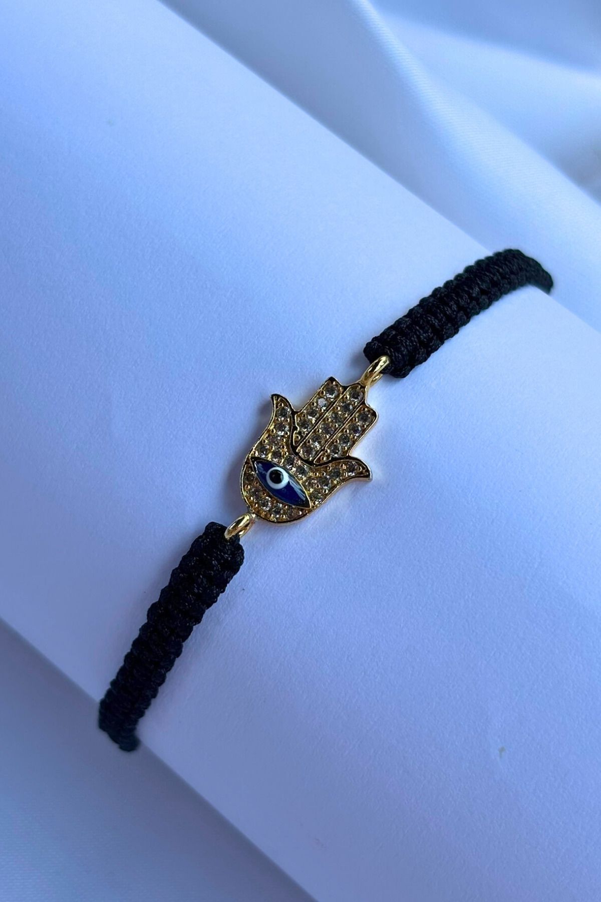 Begondio Hamsa El Motifli El Yapımı Tasarım Kadın Bileklik