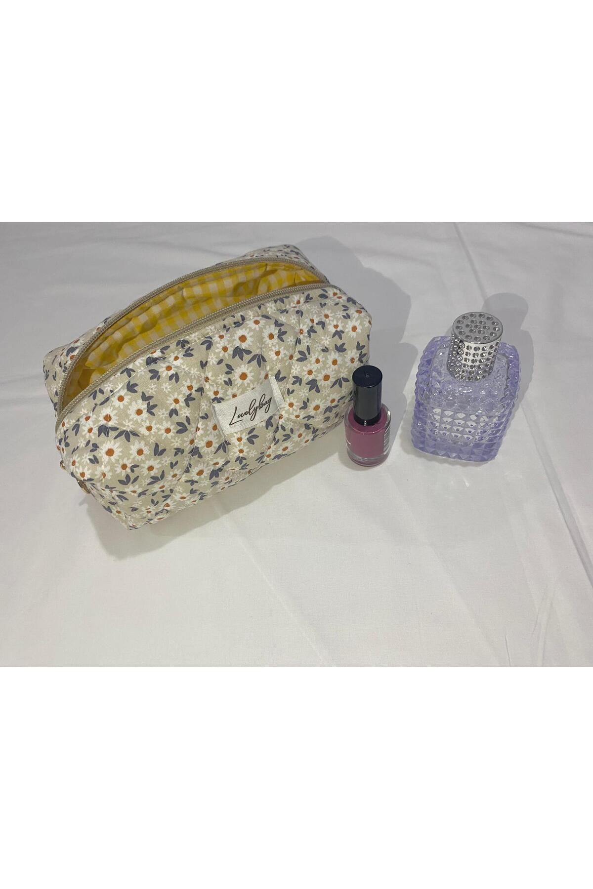 LOVELYBAG Papatya desenli küçük makyaj çantası