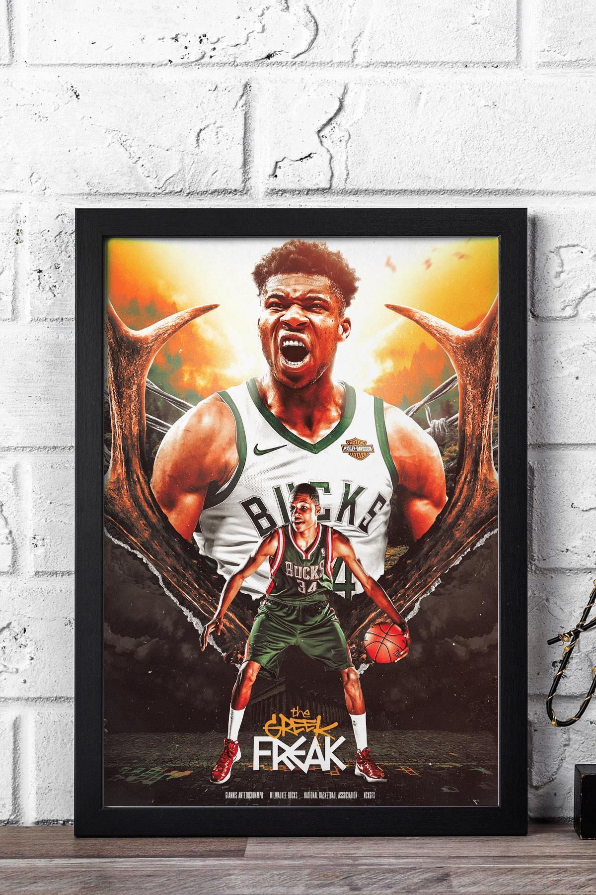 Saturn Giannis Antetokounmpo Çerçeveli Tablo - Basketbol NBA Posteri Tablo