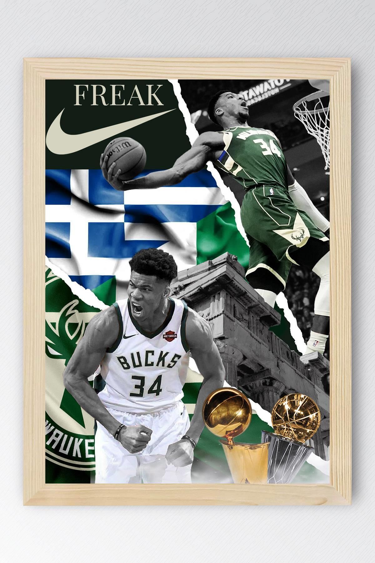 Saturn Giannis Antetokounmpo Çerçeveli Tablo - Basketbol NBA Posteri Tablo
