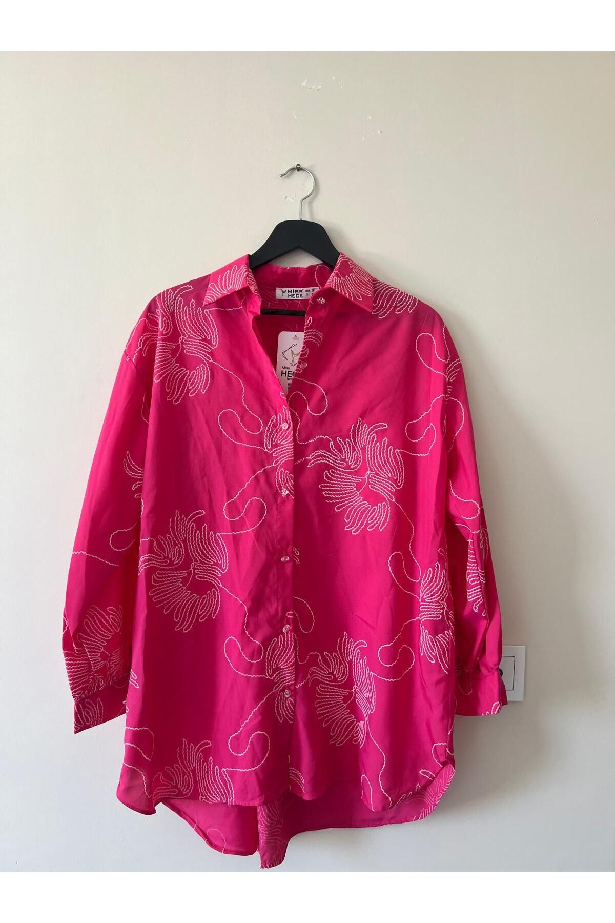 Trend Marfa Oversize Desenli Gömlek