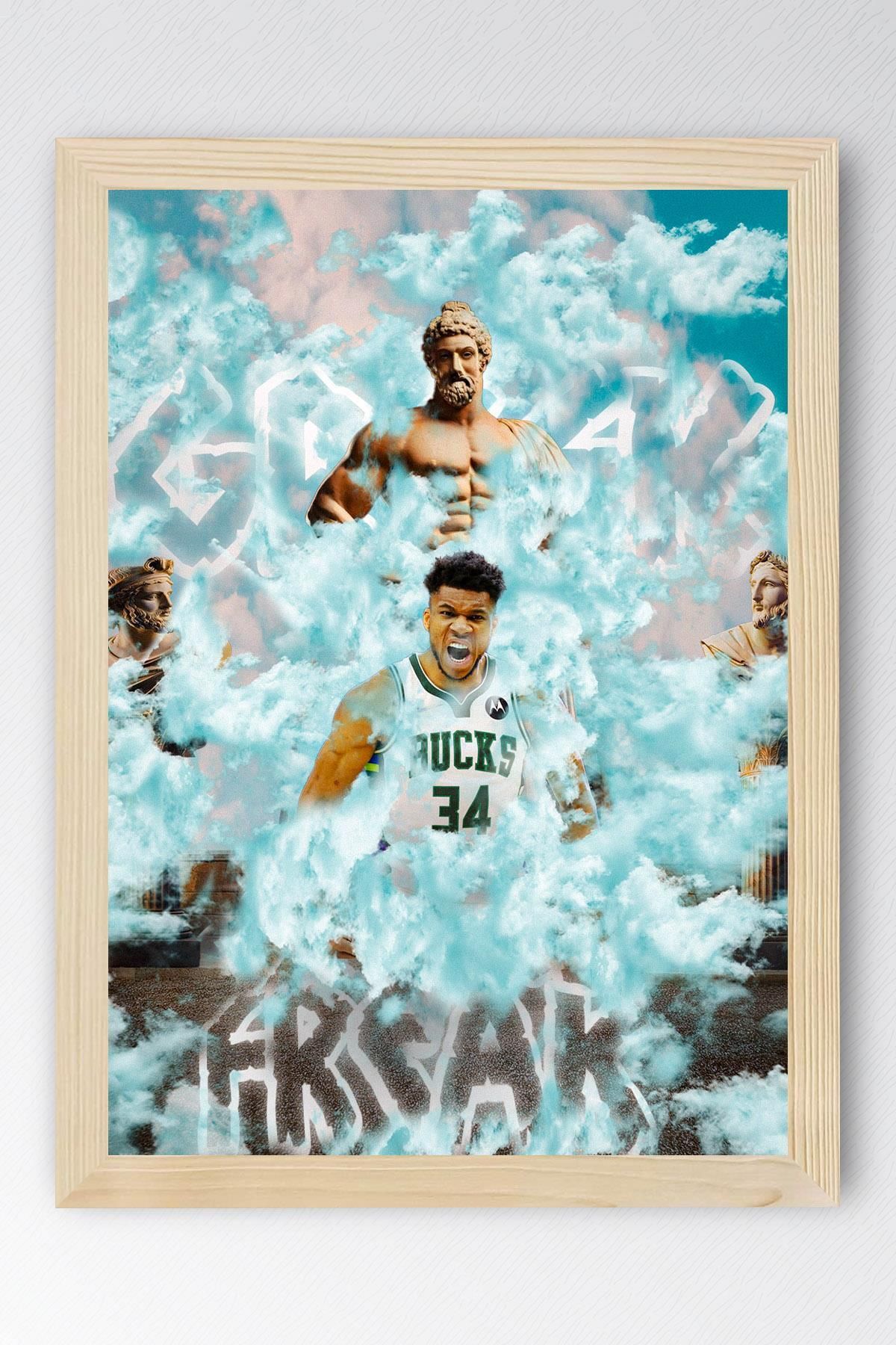 Saturn Giannis Antetokounmpo Çerçeveli Tablo - Basketbol NBA Posteri Tablo