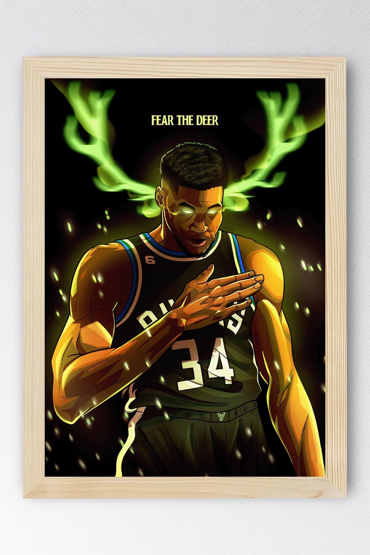 Saturn Giannis Antetokounmpo Çerçeveli Tablo - Basketbol NBA Posteri Tablo