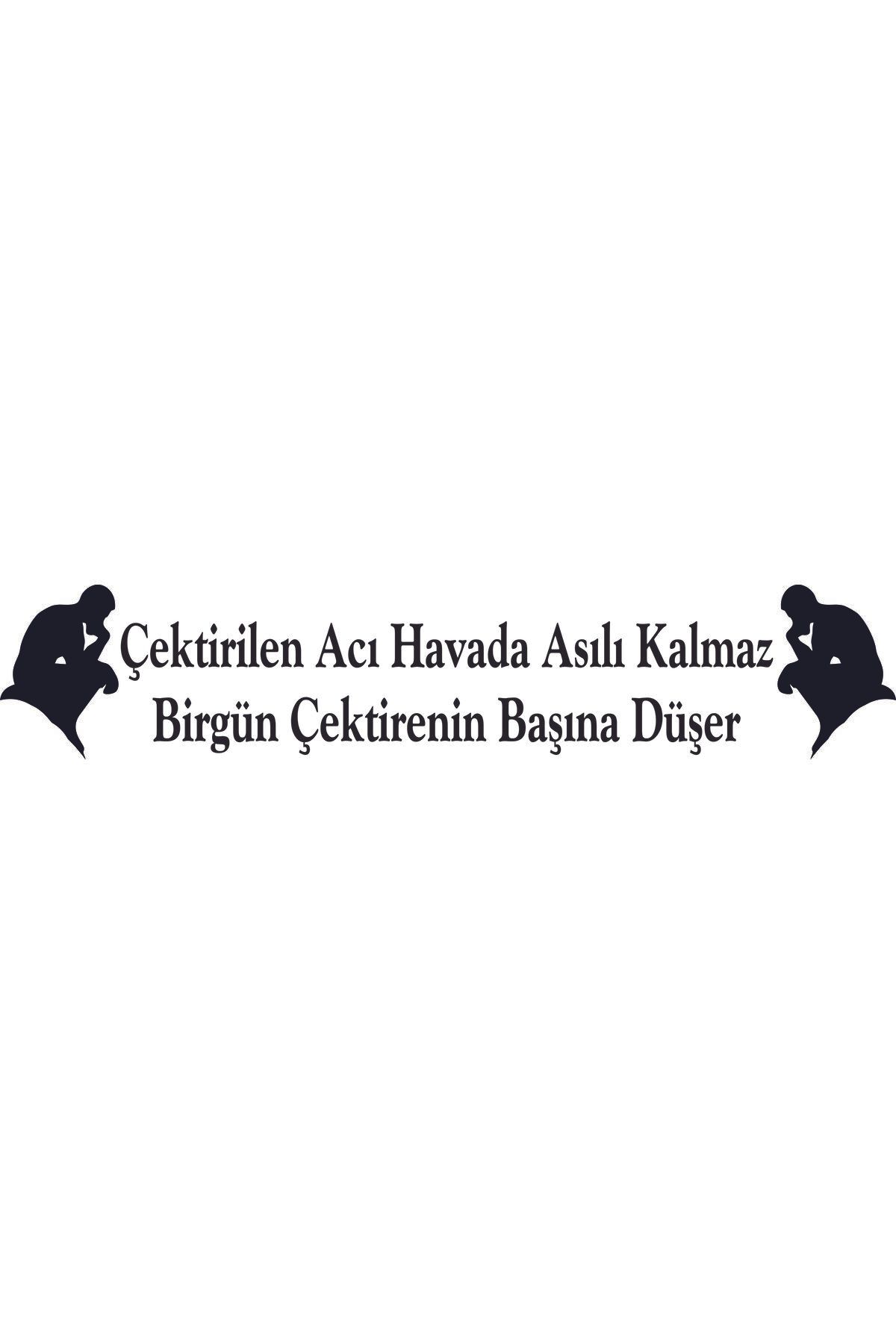 Birim Matbaa Çektirilen Acı Havada Asılı Kalmaz Bir gün Çektirenin Başına Düşer OTO ARMA STİCKER (70X14 CM)