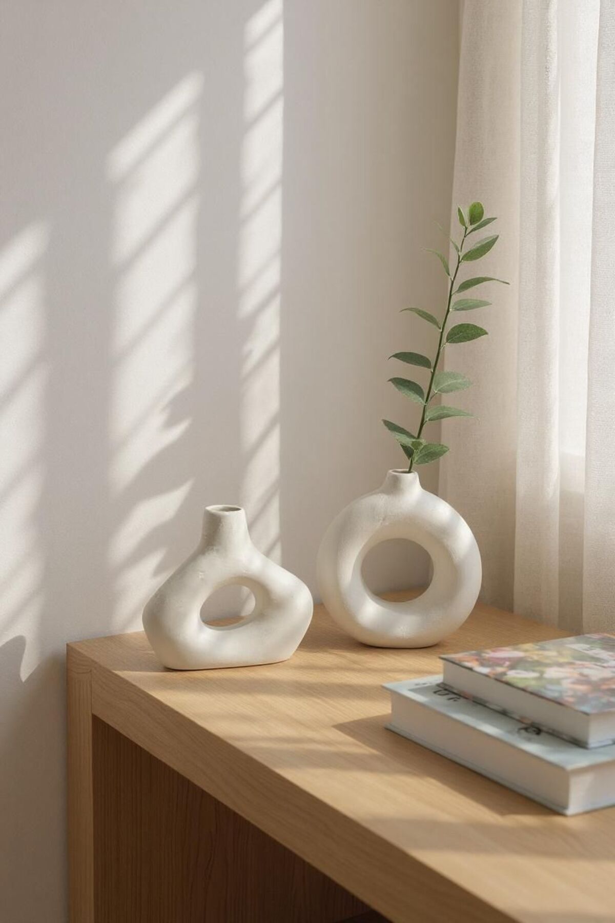 BAYRAMPASAHOBİM Ham Seramik 2'li Minimal Bohem Set