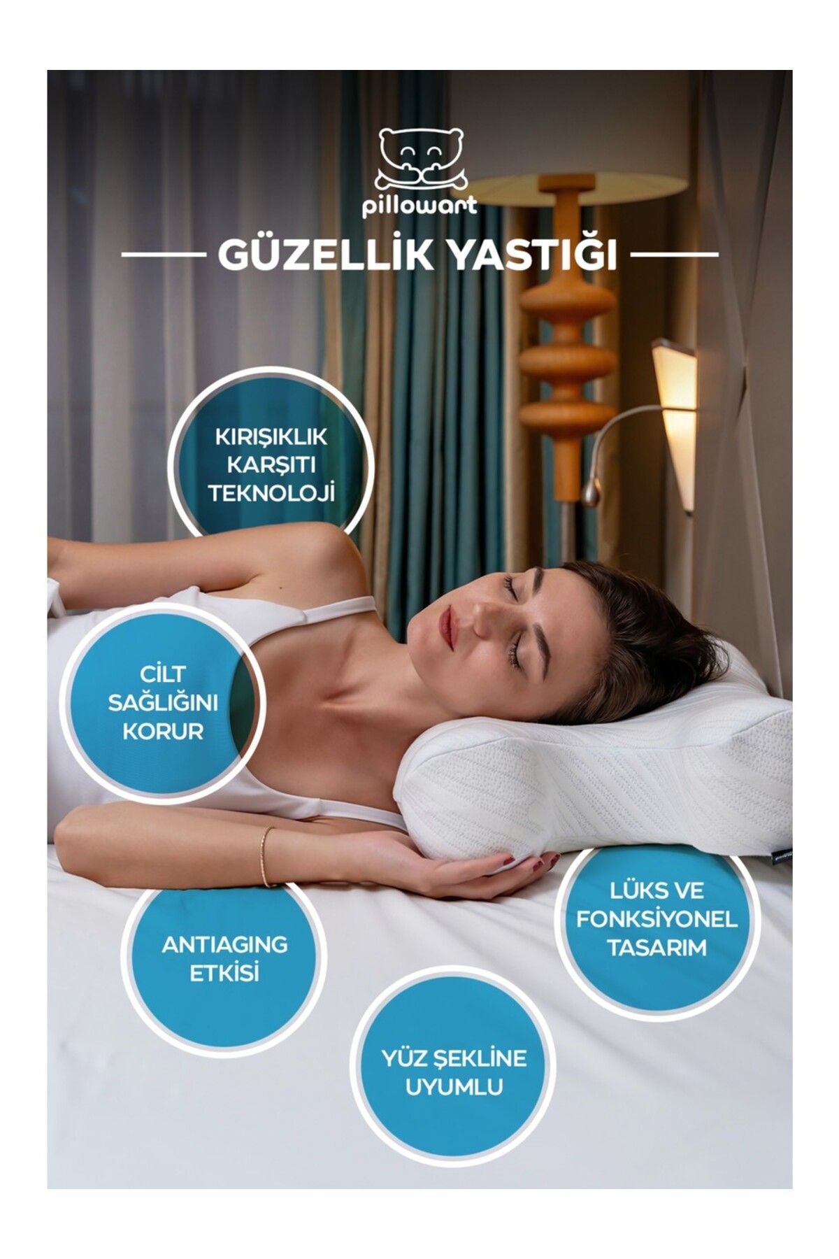 PİLLOWART Kırışıklık Önleyici Ortopedik Güzellik Yastığı