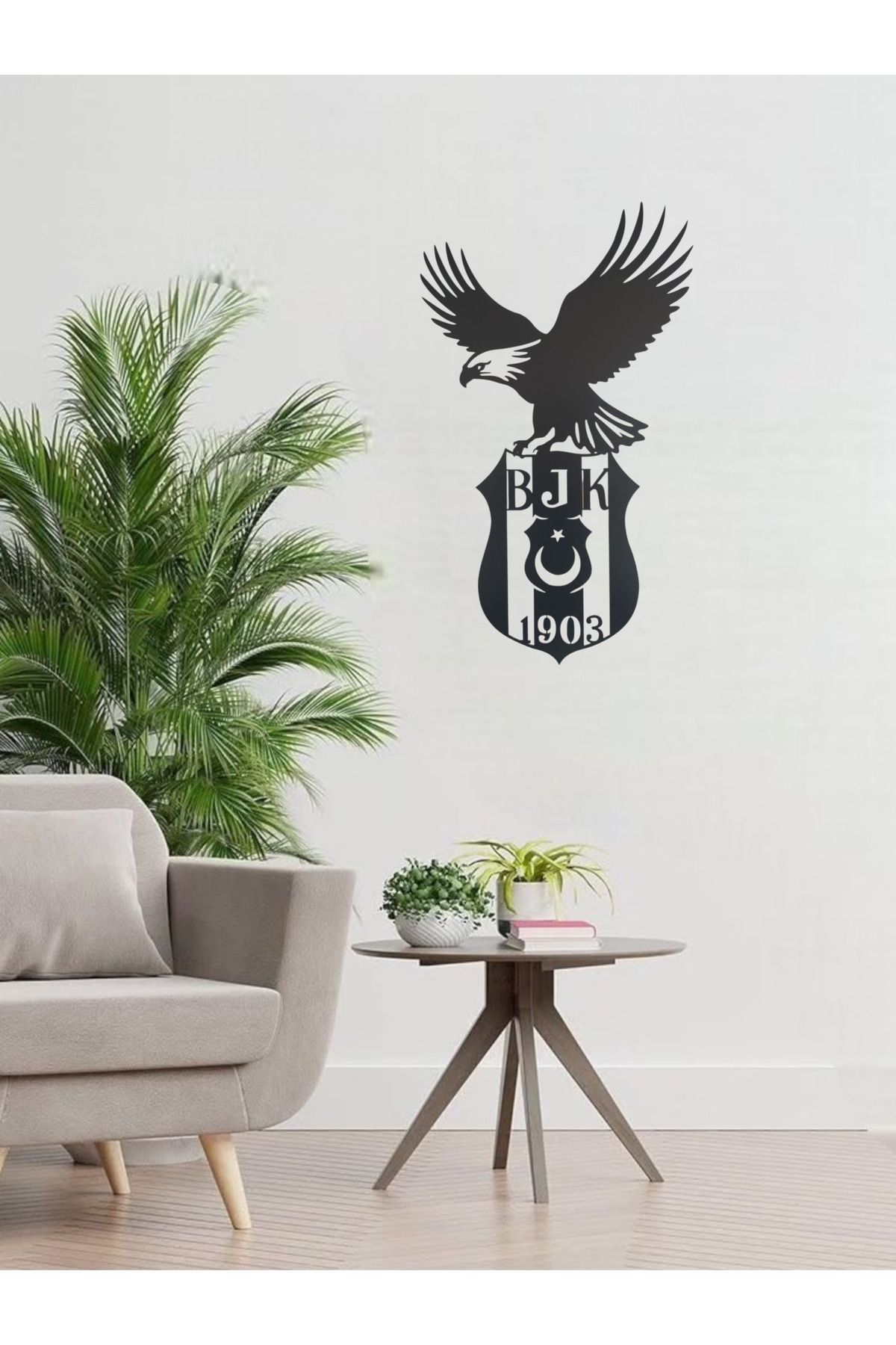Home Beşiktaş kartal temalı dekoratif ahşap duvar tablosu