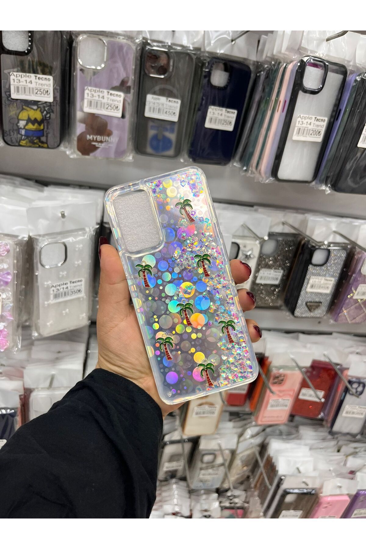TECNOTREND Oppo A55 Sulu parıltılı Hologramlı şeffaf silikon kılıf